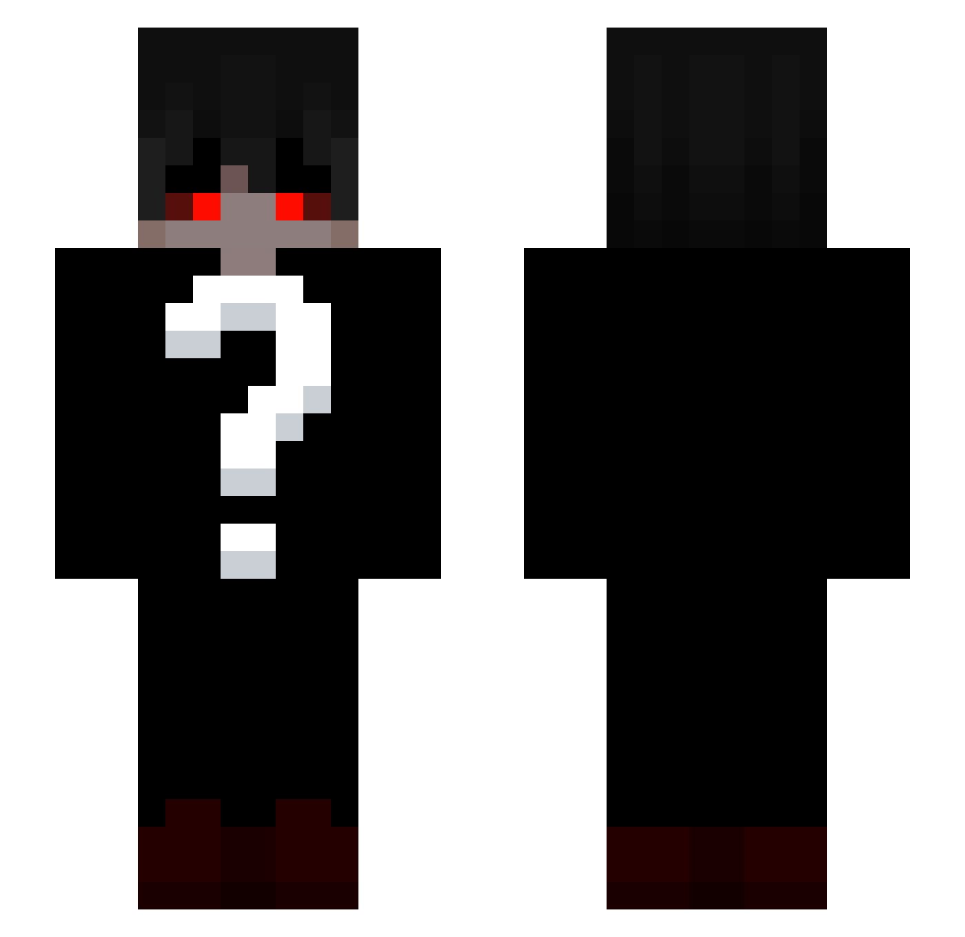 Rumburacker Minecraft skin, front and back view