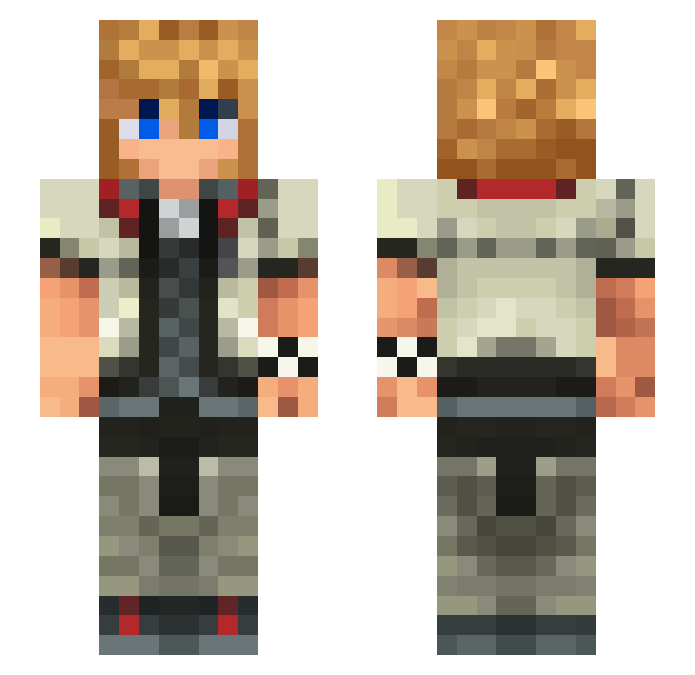 Chaewon_GTR Minecraft skin, front and back view