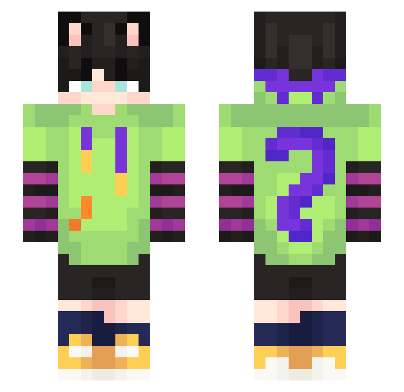 Second0_ Minecraft skin, front and back view