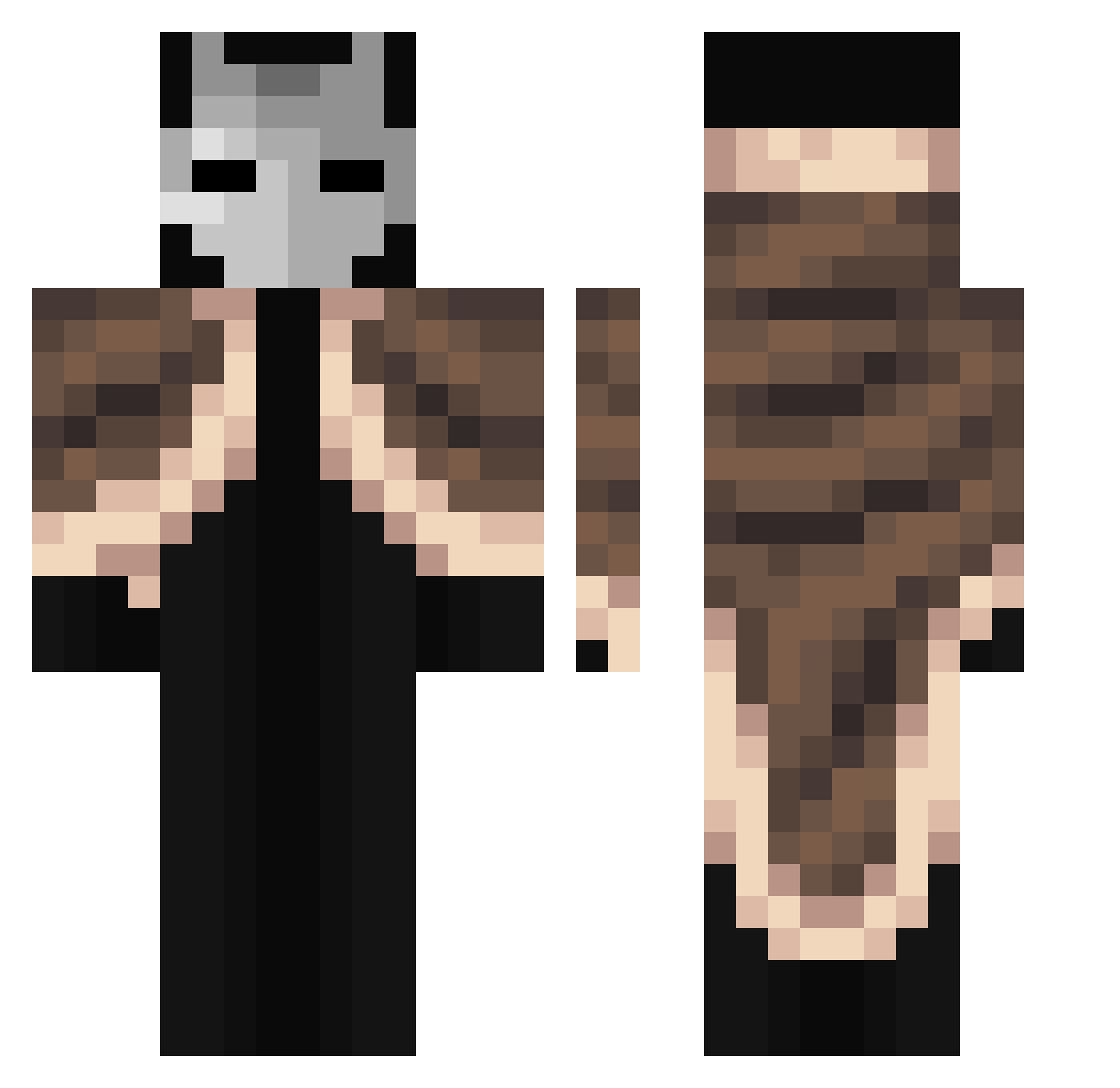 unarmed09 Minecraft skin, front and back view