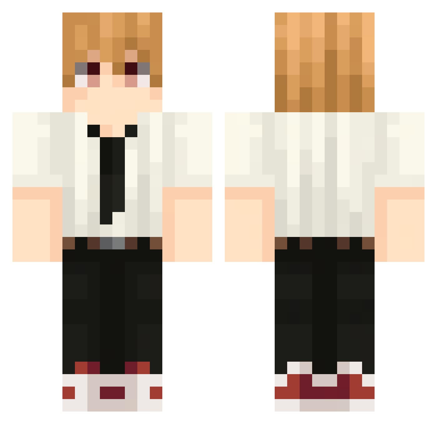 FlawlessXO Minecraft skin, front and back view