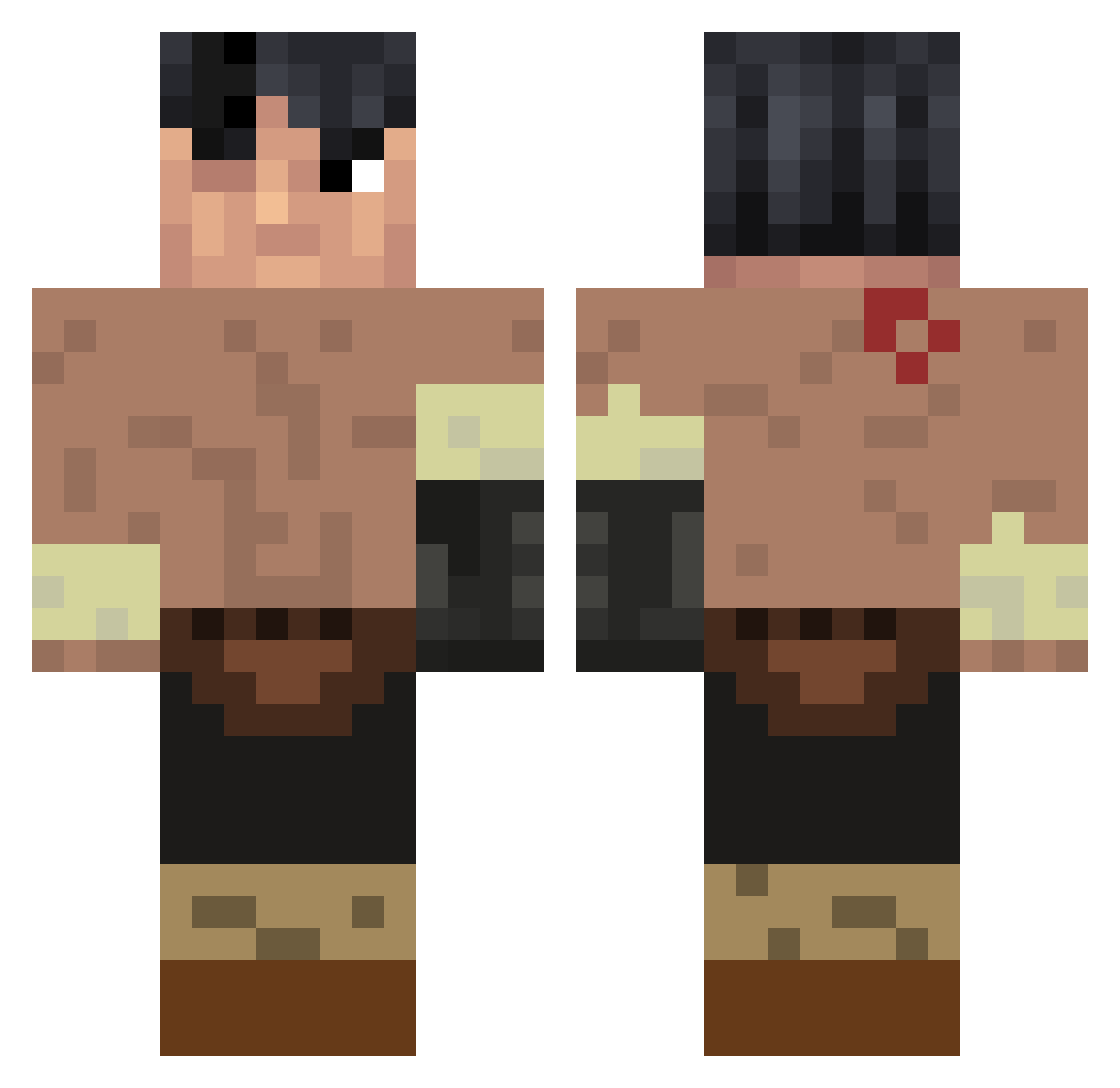 Lamacity Minecraft skin, front and back view