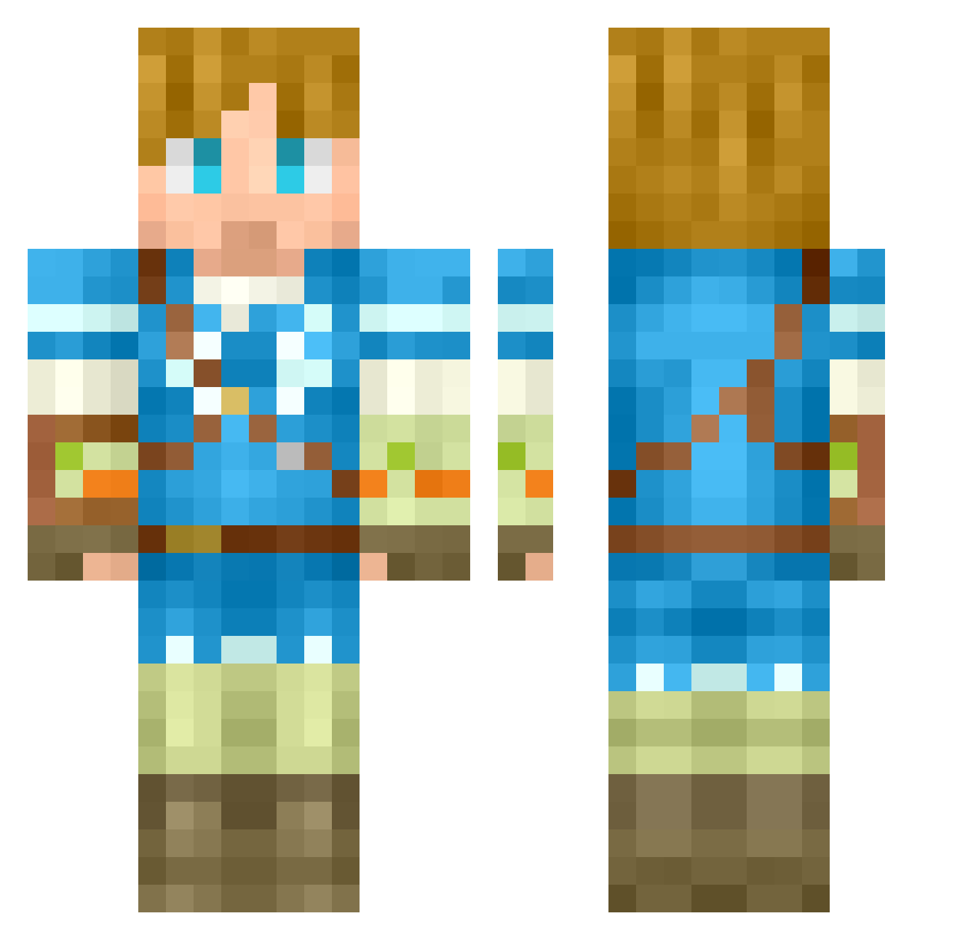 IcySurver Minecraft skin, front and back view