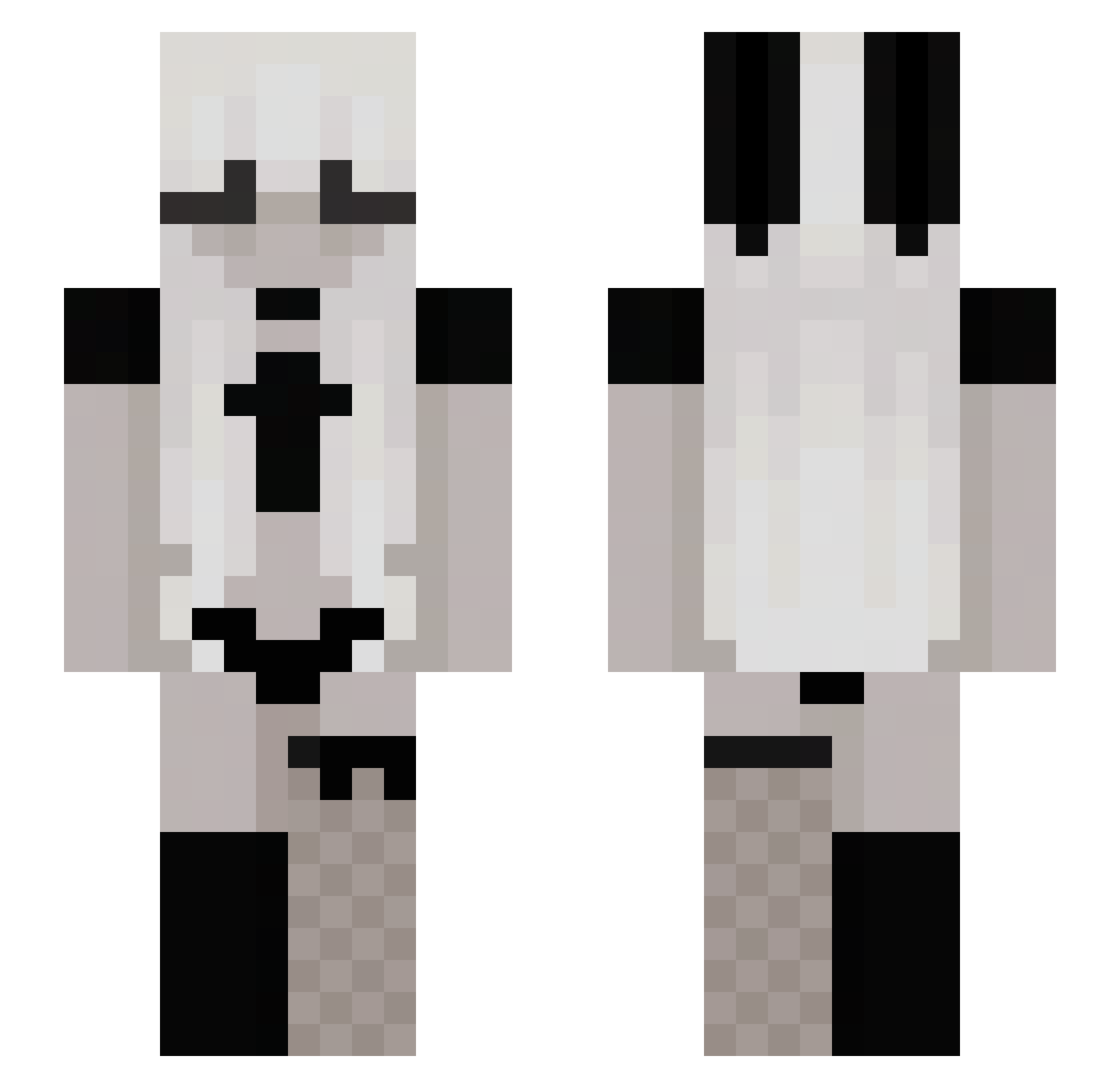 ohsomberly Minecraft skin, front and back view