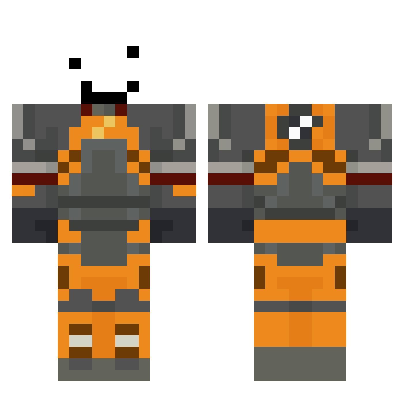 Codejester6 Minecraft skin, front and back view