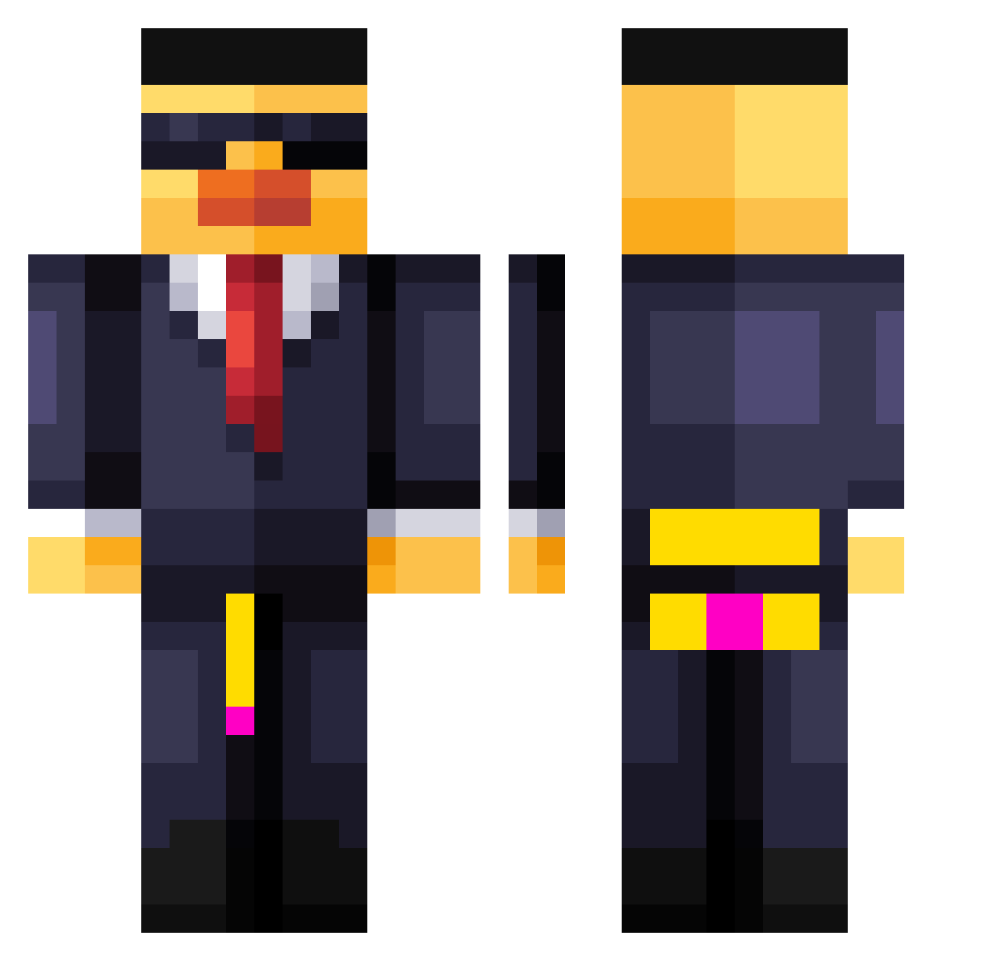 TheGh0st35 Minecraft skin, front and back view