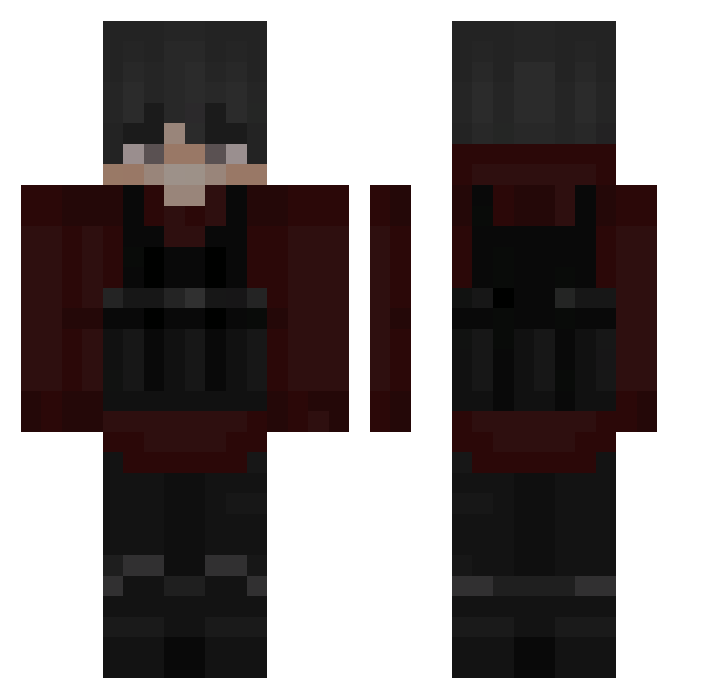 Pv_P Minecraft skin, front and back view
