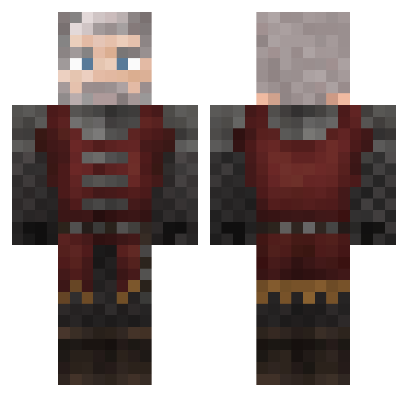 Thoralph Minecraft skin, front and back view