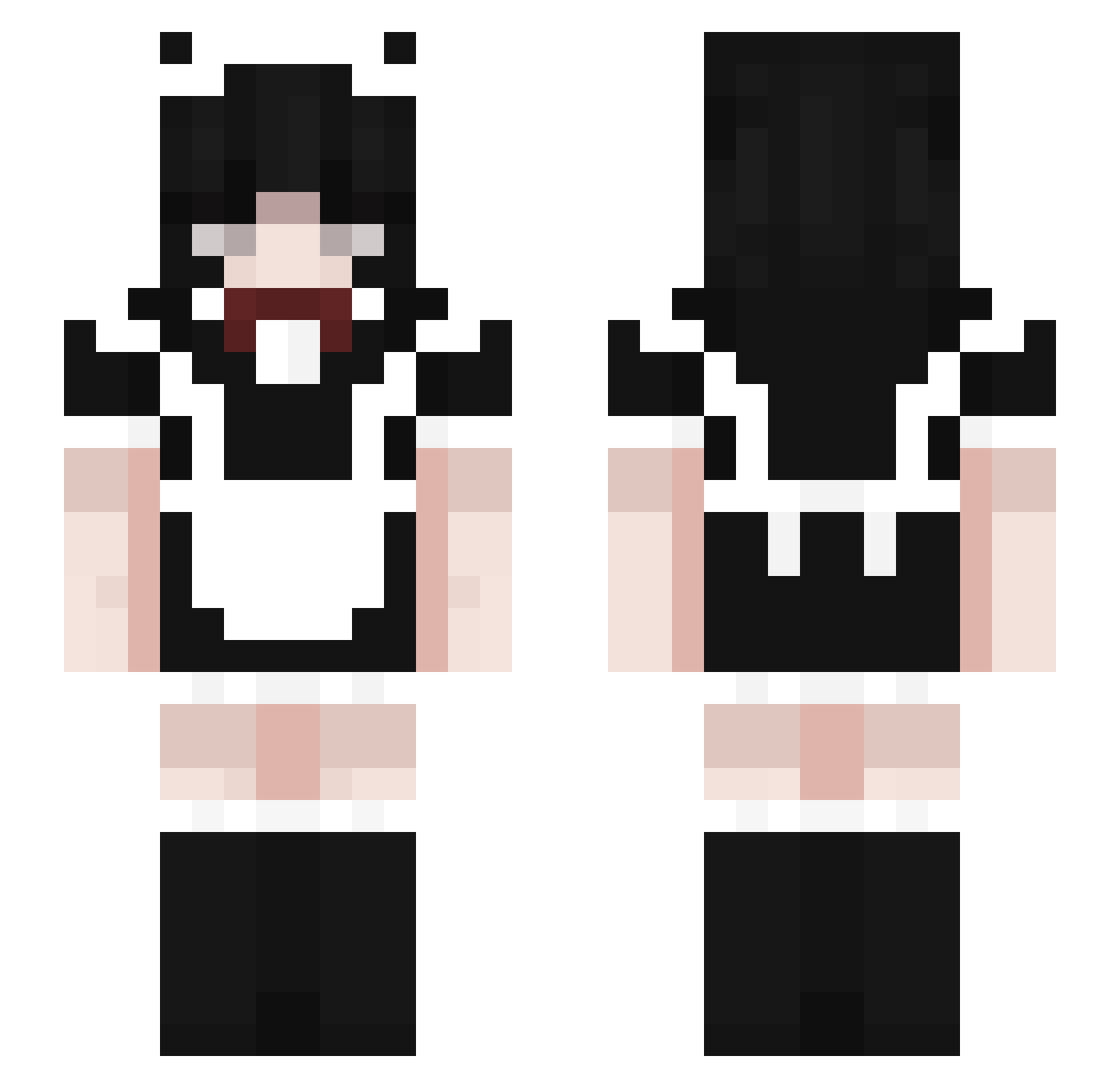 Yuna_Suzuki_ Minecraft skin, front and back view