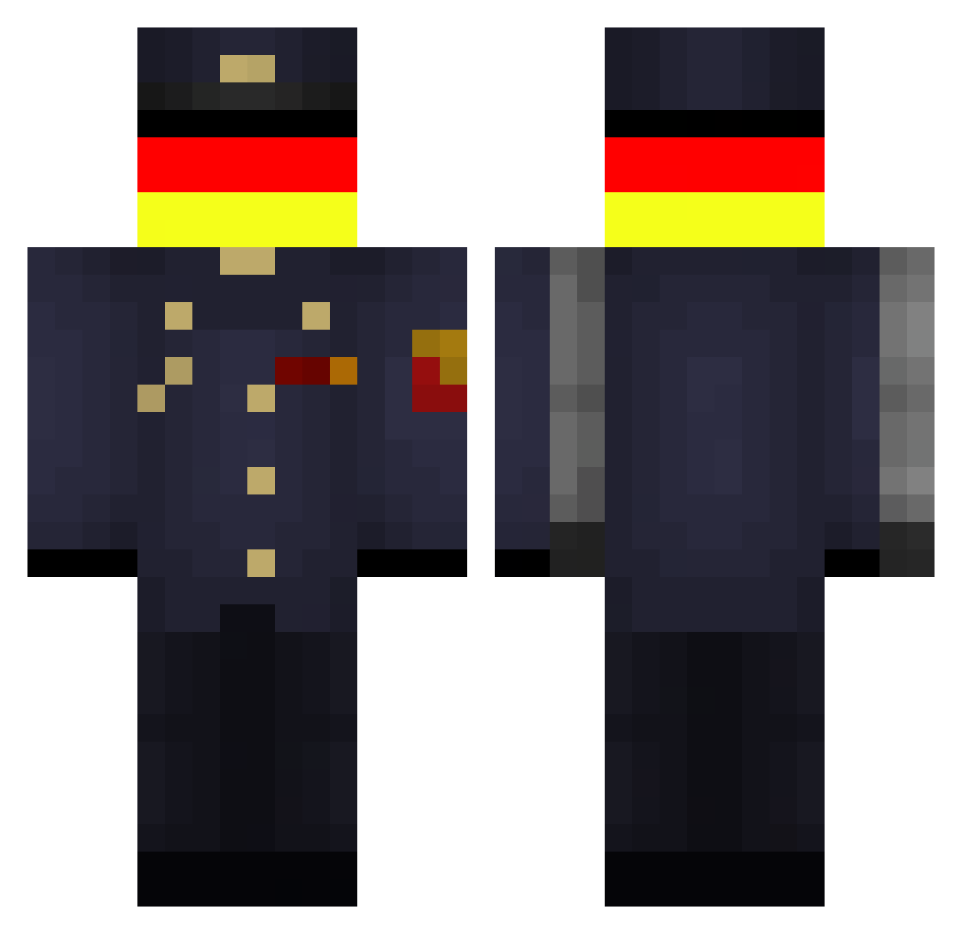 Mattheo9900 Minecraft skin, front and back view