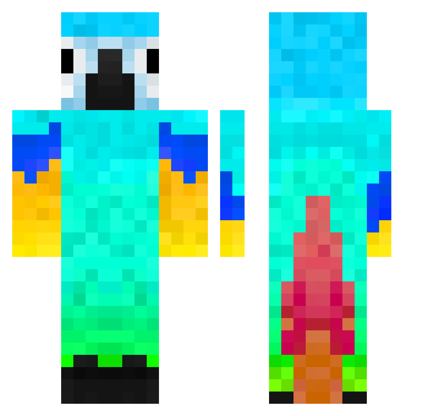 CaptainDestroy6 Minecraft skin, front and back view