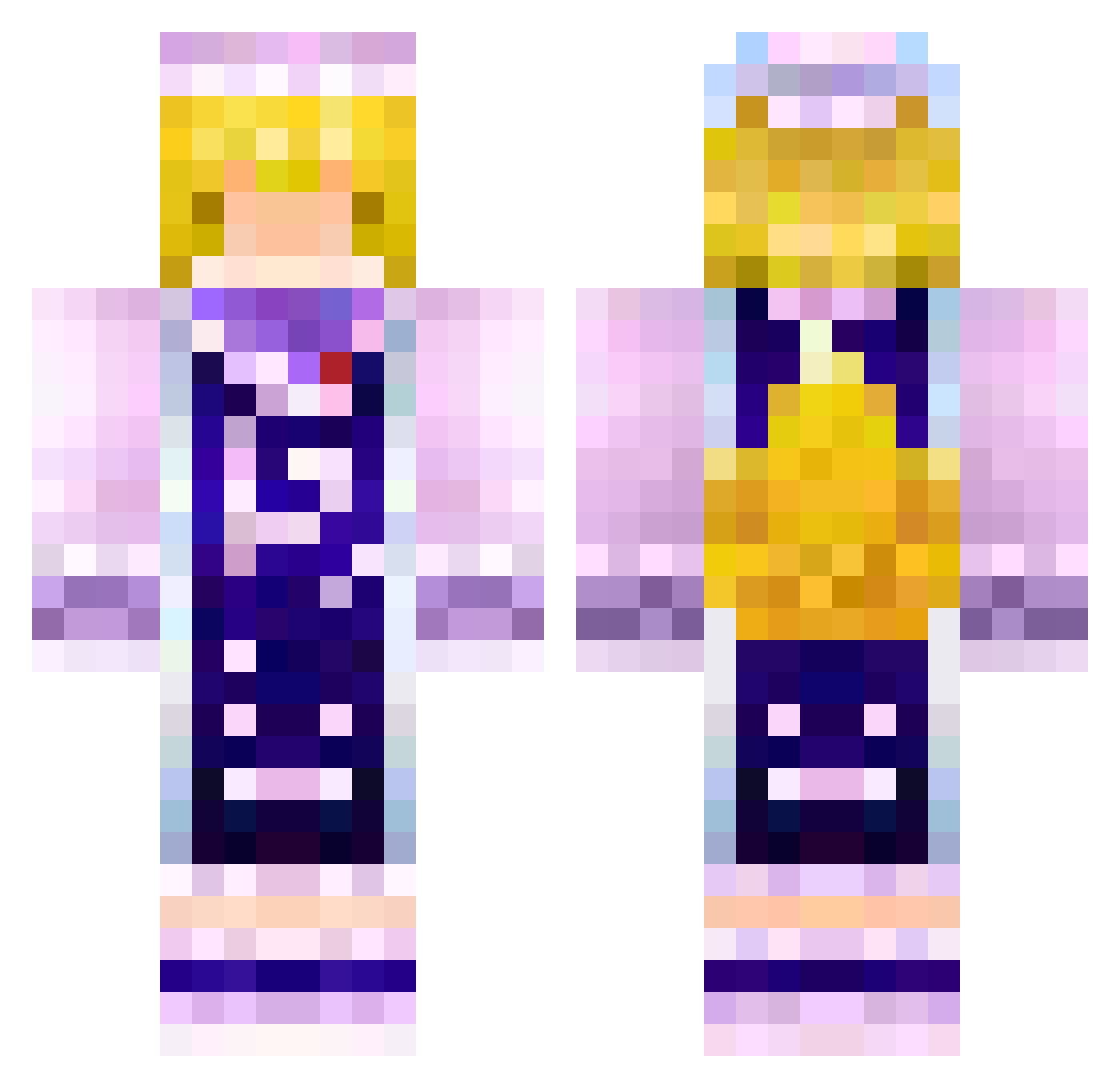 Garage Minecraft skin, front and back view