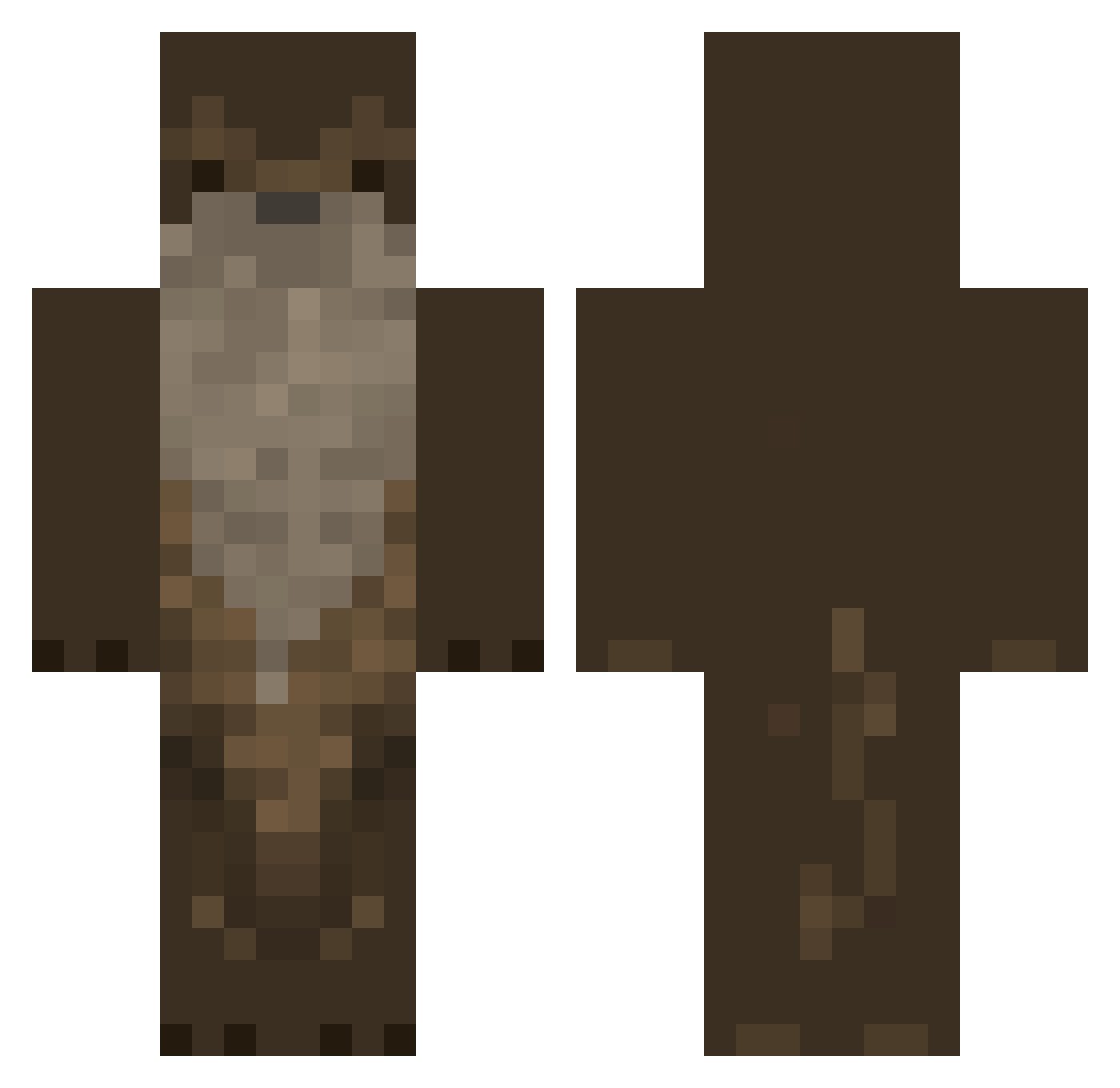 UbelTX Minecraft skin, front and back view