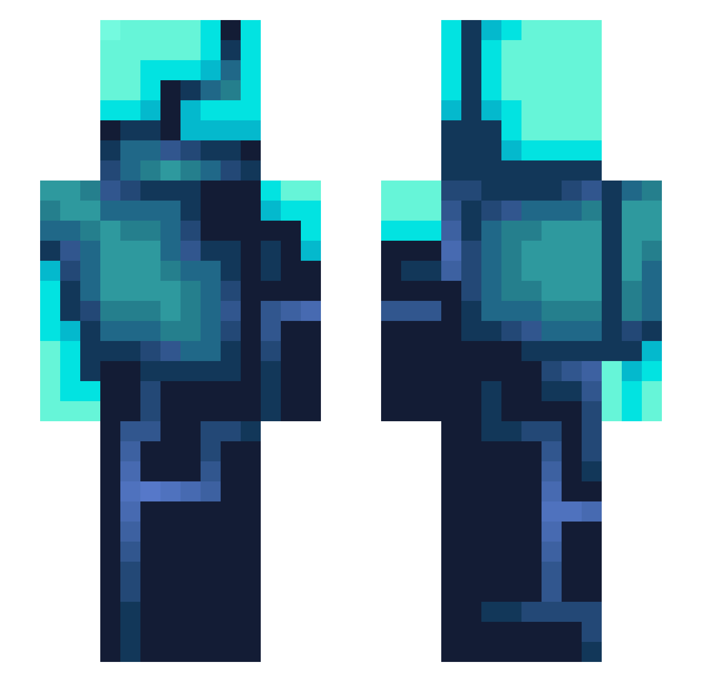 Estrin Minecraft skin, front and back view