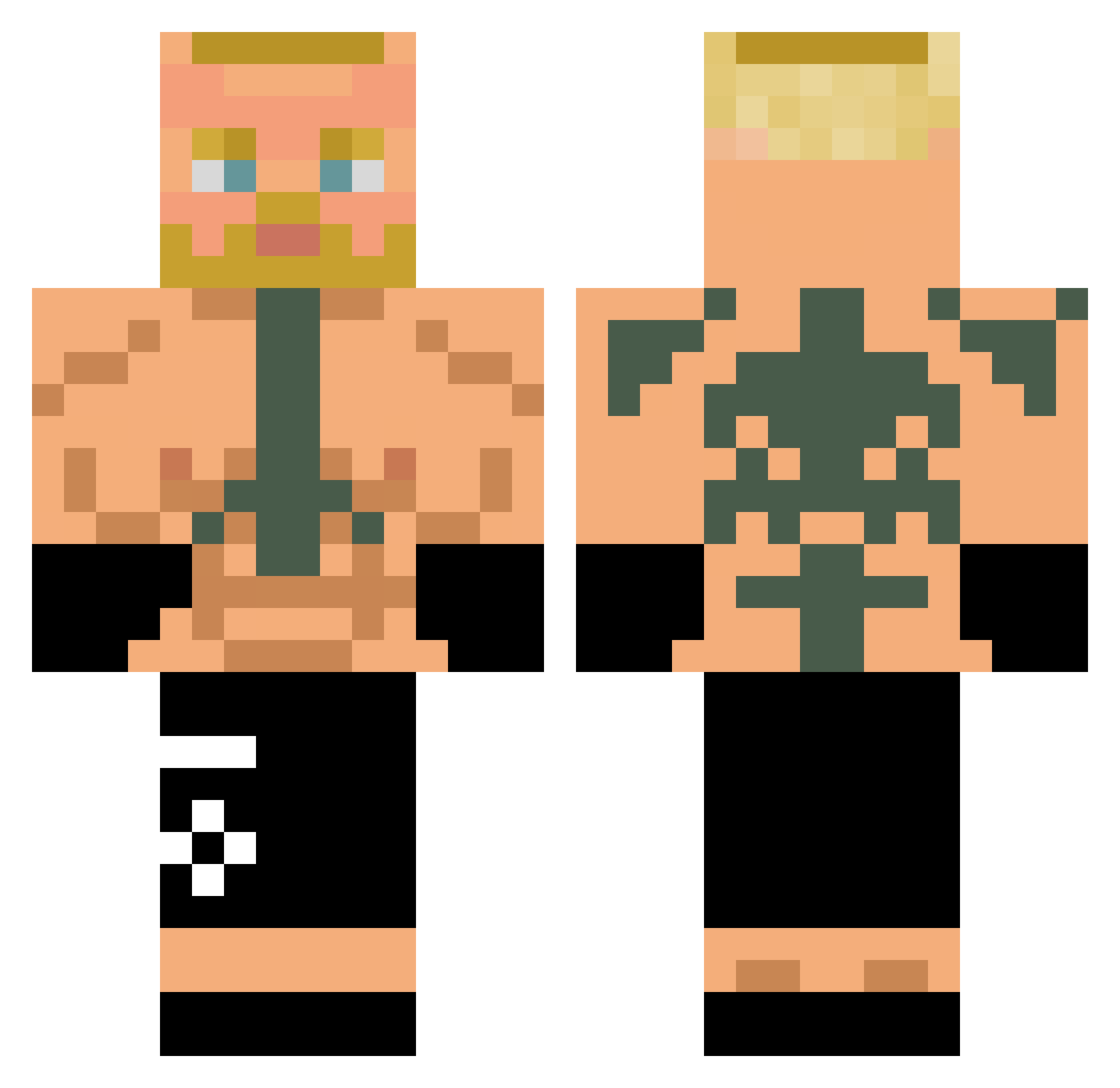 ALDHAL12 Minecraft skin, front and back view