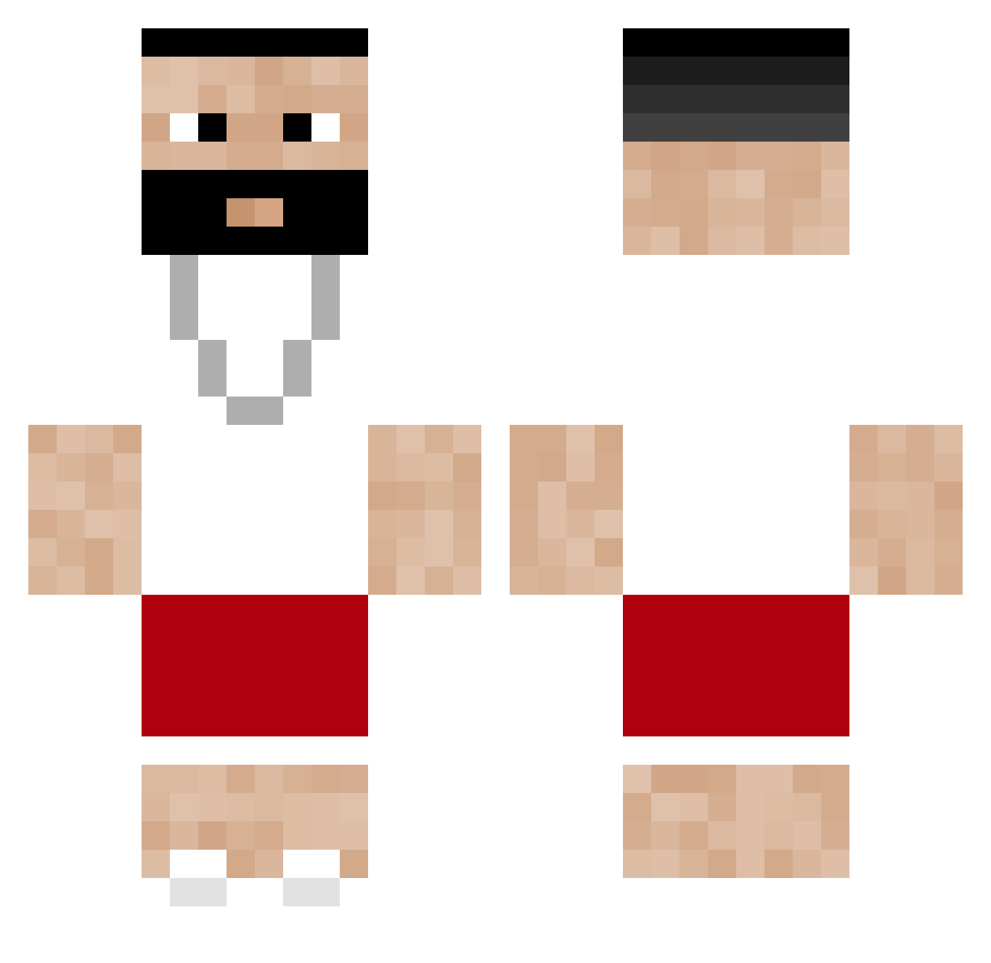 wad3f Minecraft skin, front and back view