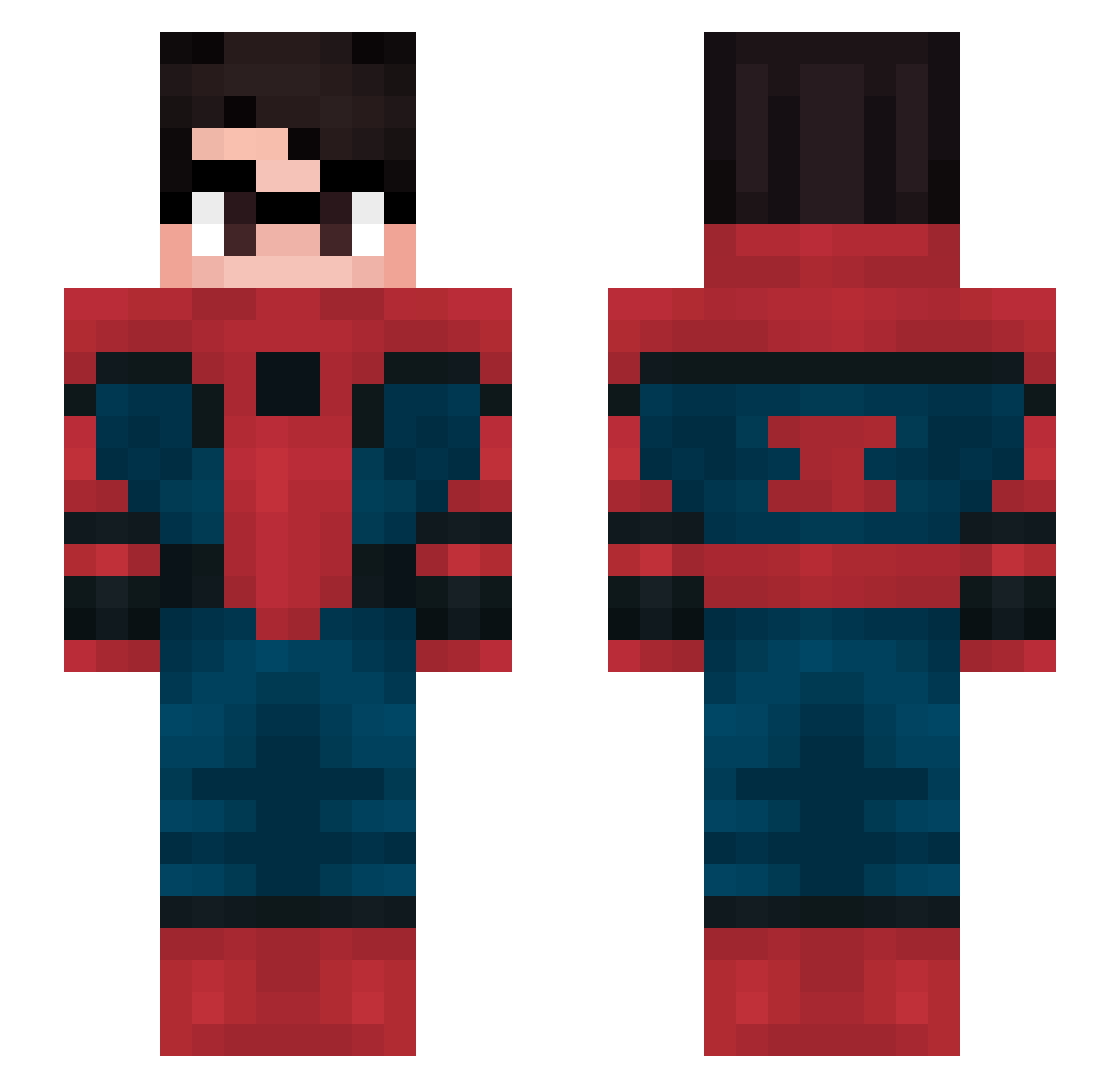 xLogaan Minecraft skin, front and back view