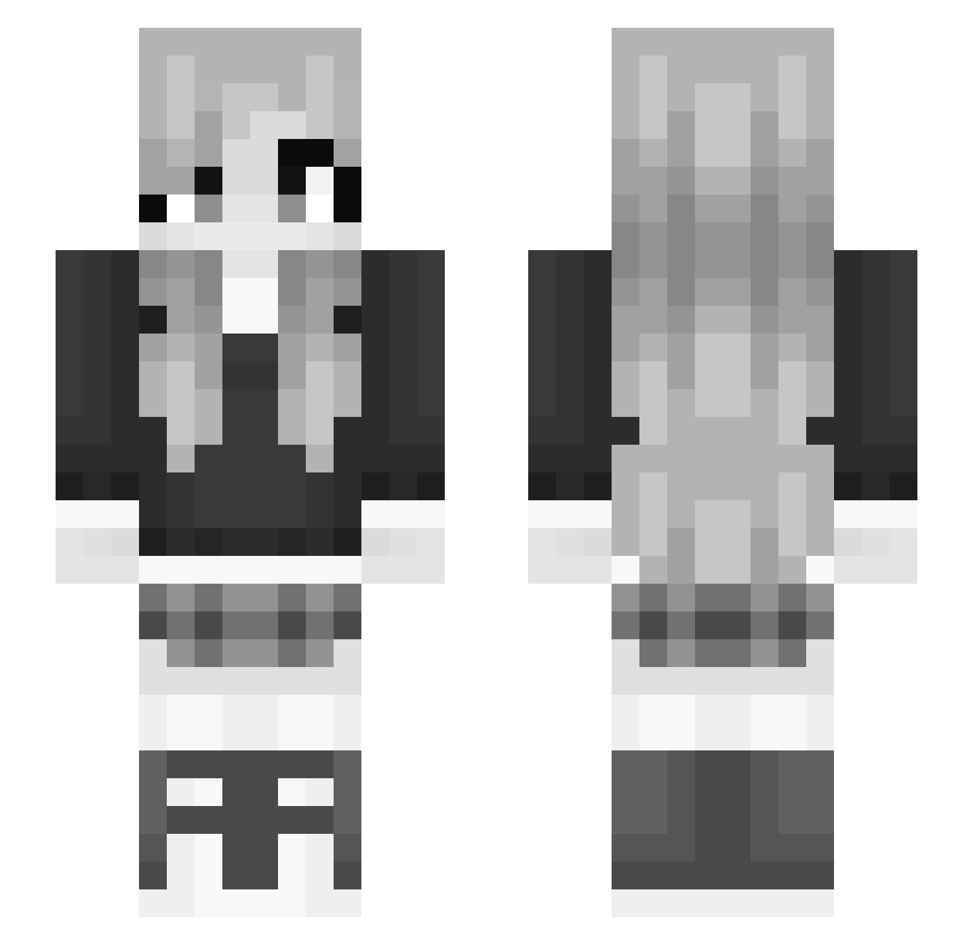 ImJustaUnicorn Minecraft skin, front and back view