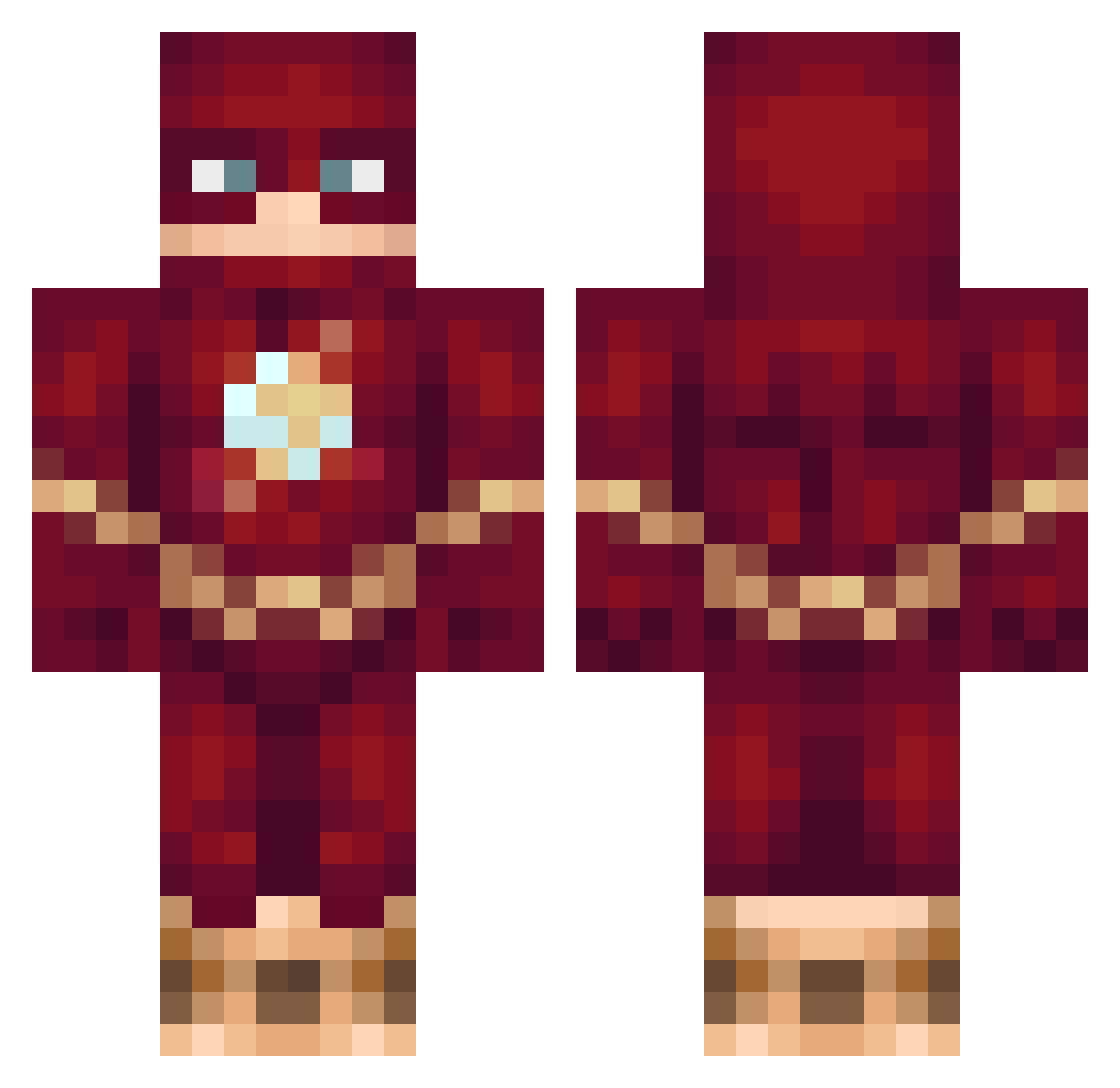 Coletter Minecraft skin, front and back view