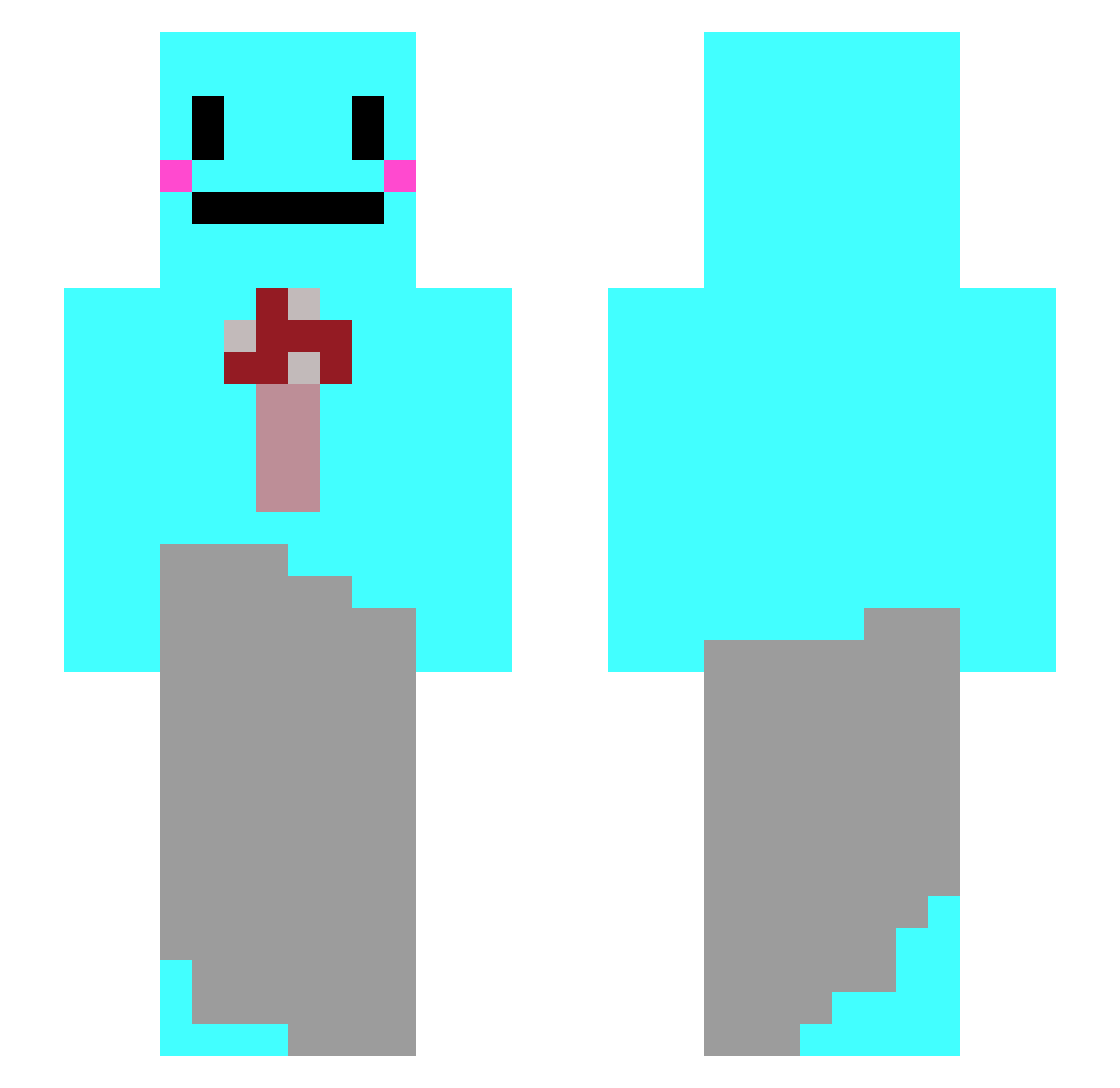 snowman_bee Minecraft skin, front and back view