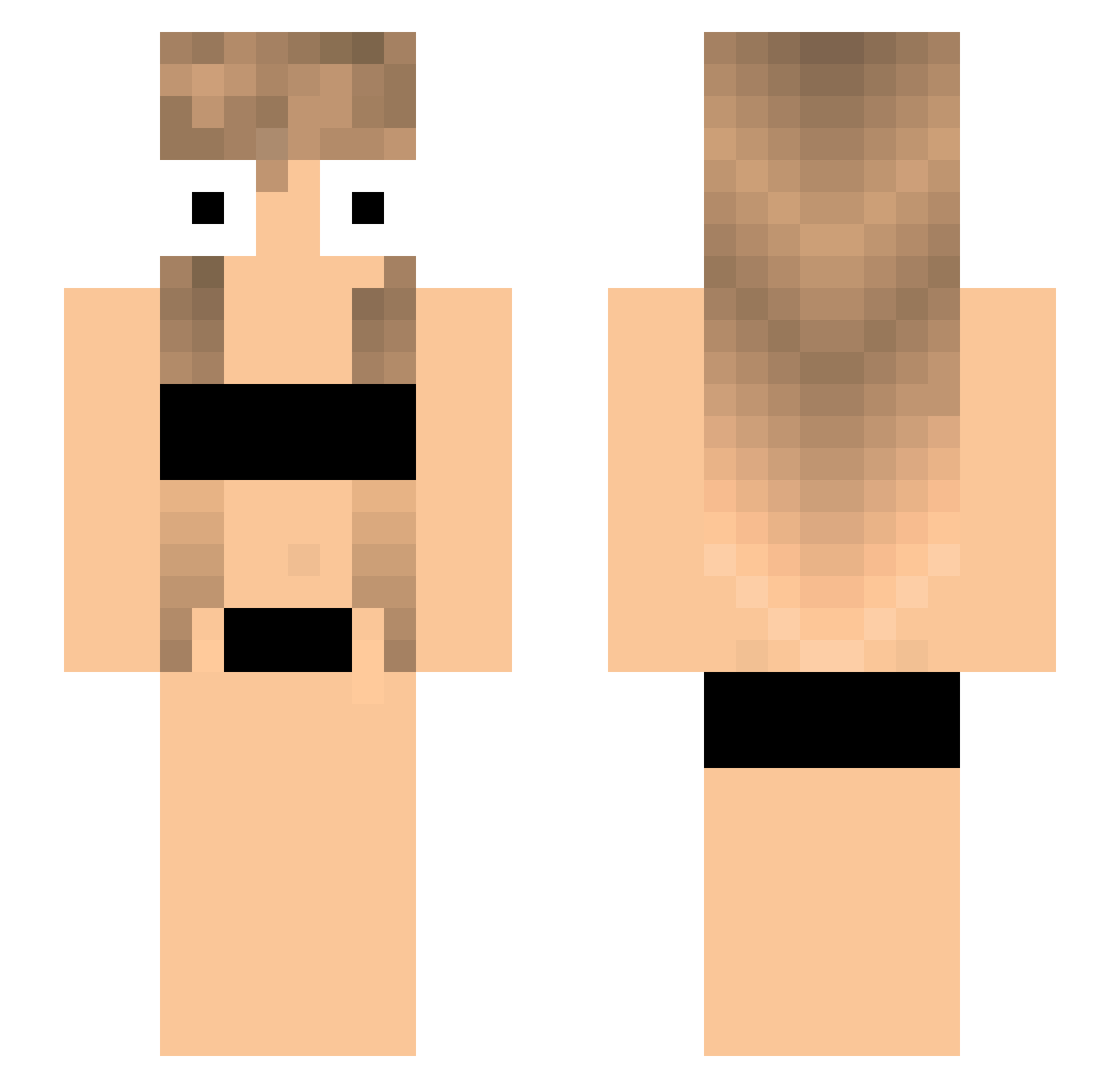 ionizable Minecraft skin, front and back view