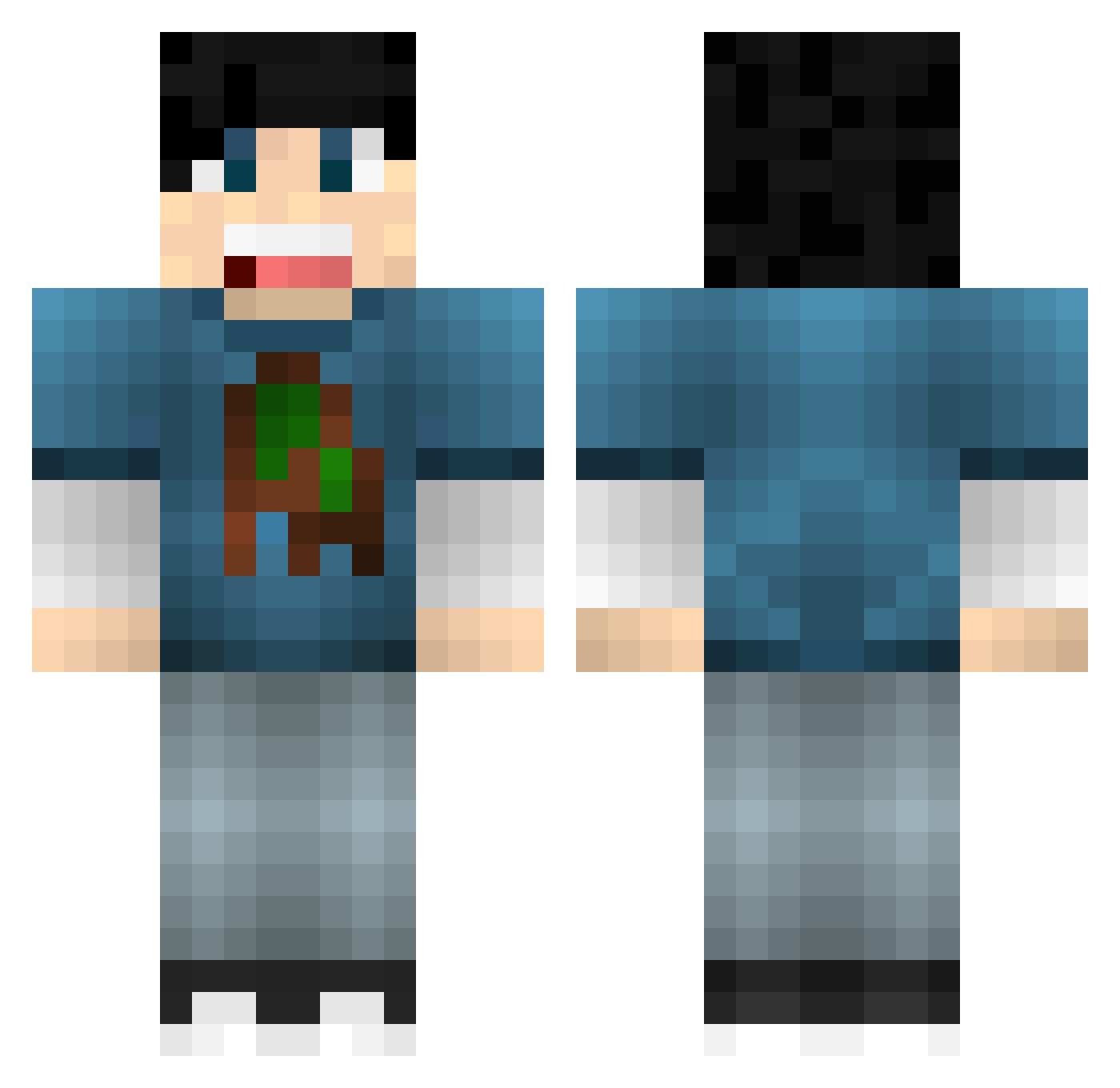 Smoggy Minecraft skin, front and back view