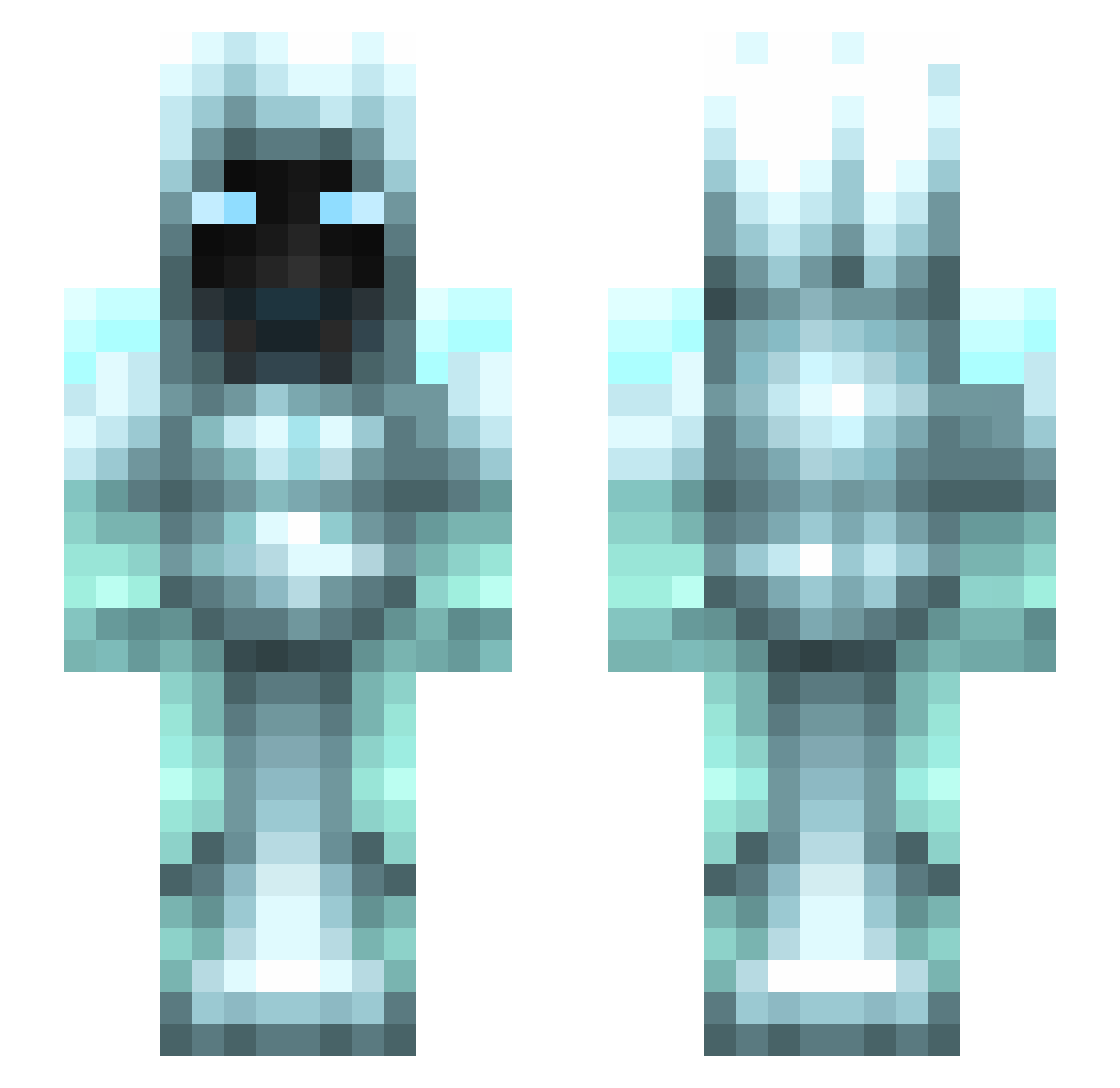 Clintj Minecraft skin, front and back view