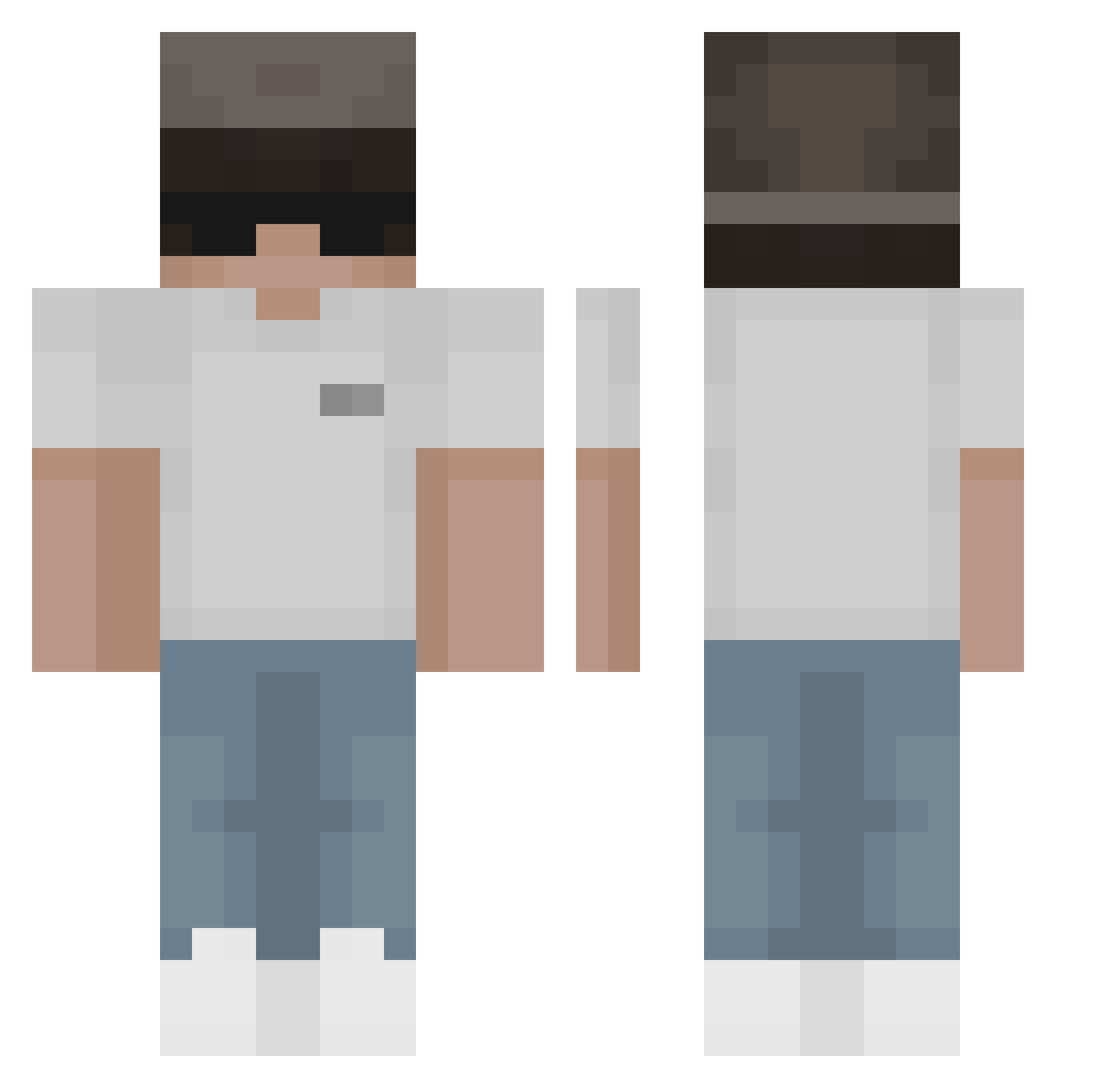 Karilski Minecraft skin, front and back view