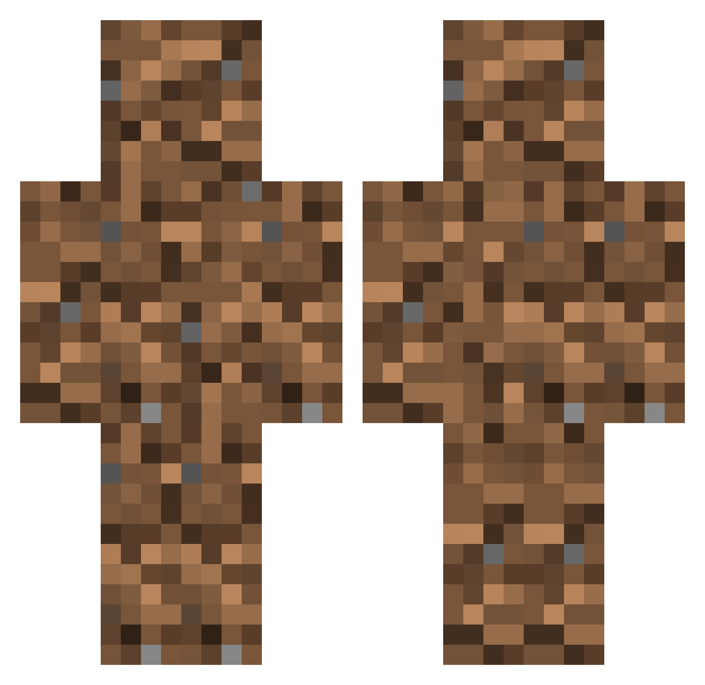 Joefel Minecraft skin, front and back view