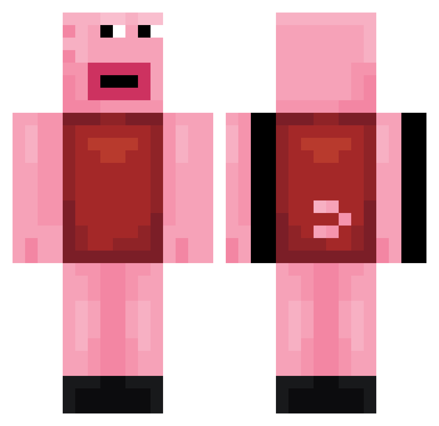 Lackh Minecraft skin, front and back view