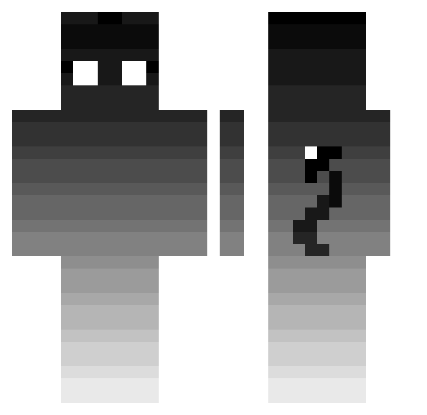 ttero Minecraft skin, front and back view