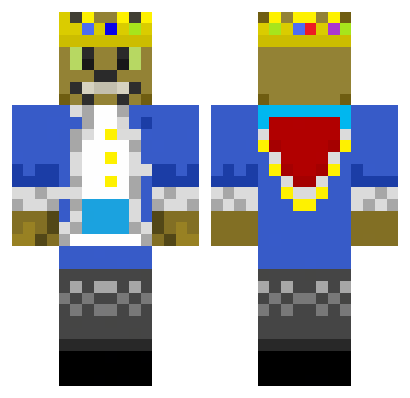 hyptoniclegend Minecraft skin, front and back view
