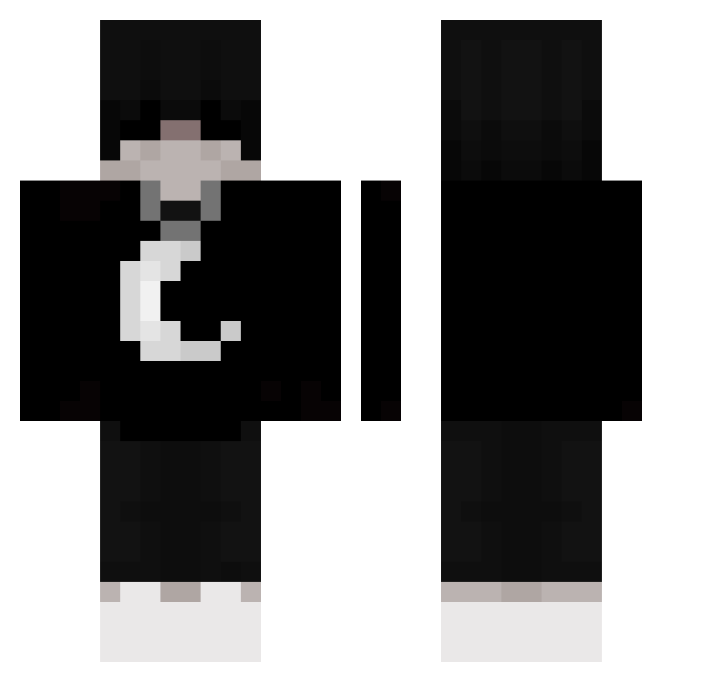 Minerubino Minecraft skin, front and back view