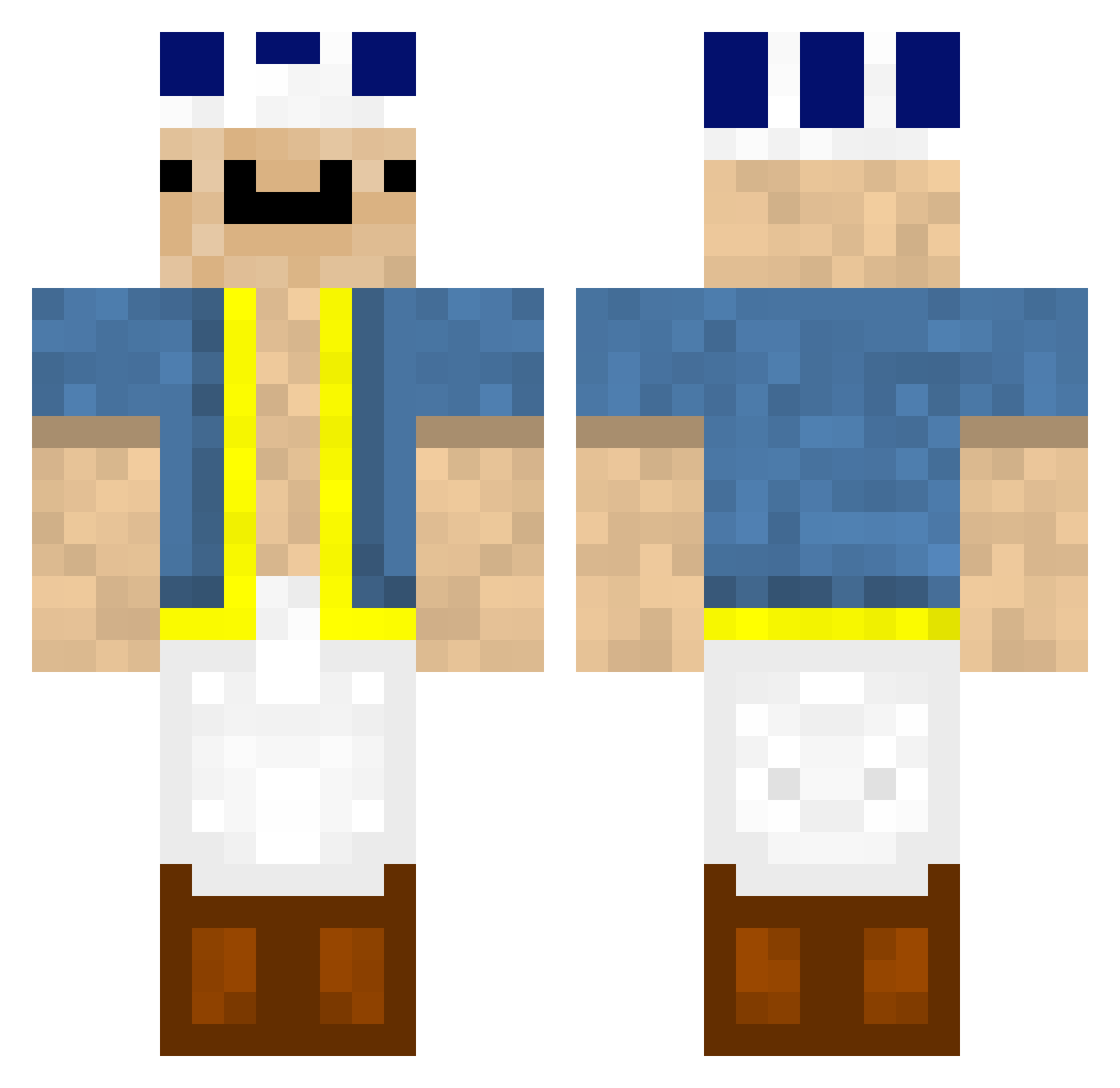 Jenotik Minecraft skin, front and back view