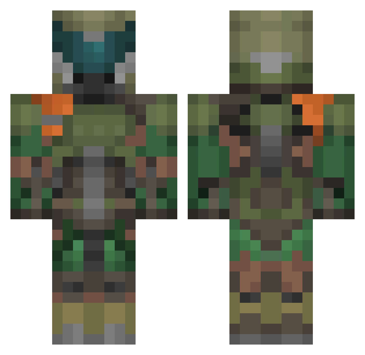 Dweam123 Minecraft skin, front and back view