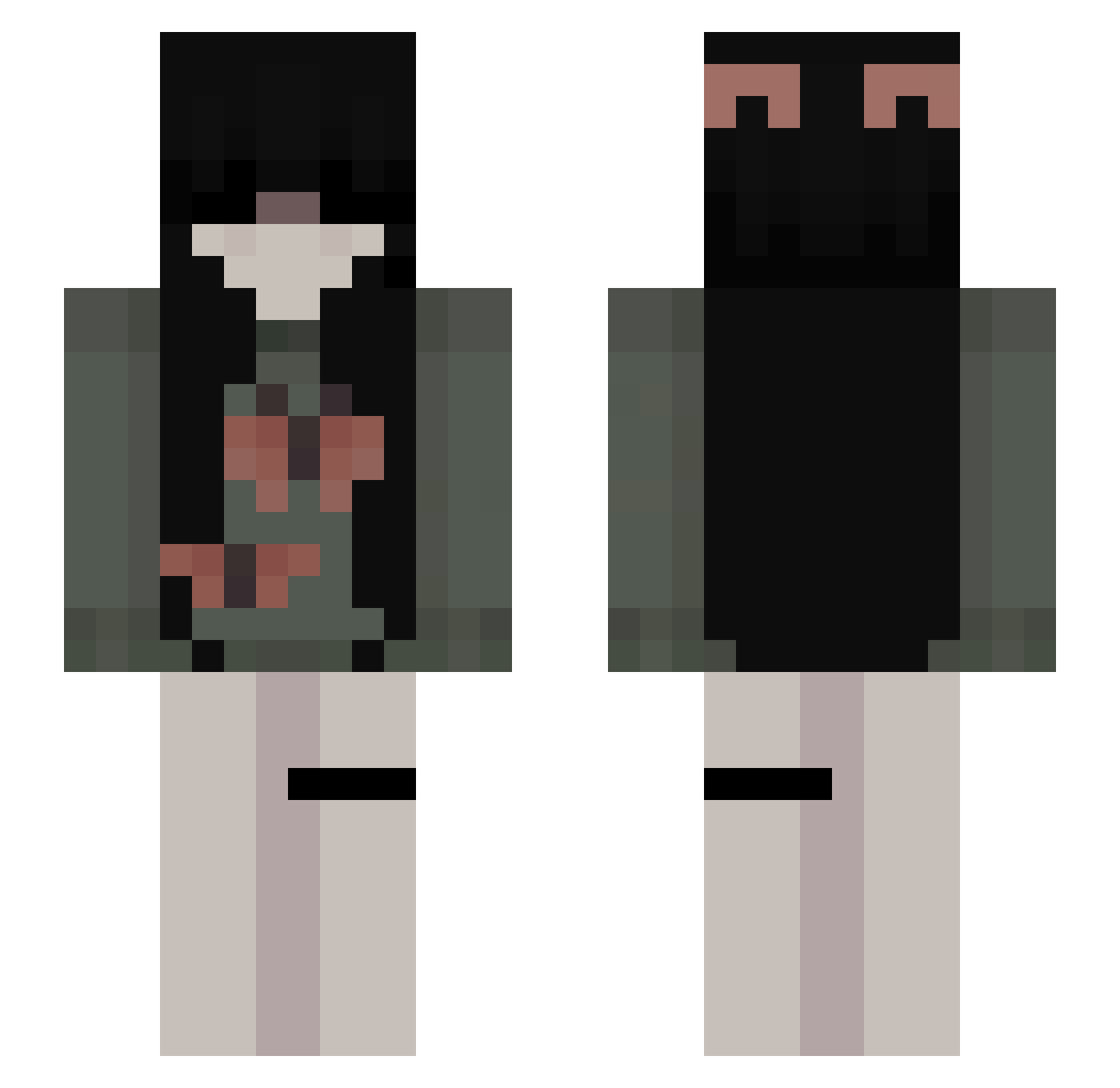 luvvhailey Minecraft skin, front and back view