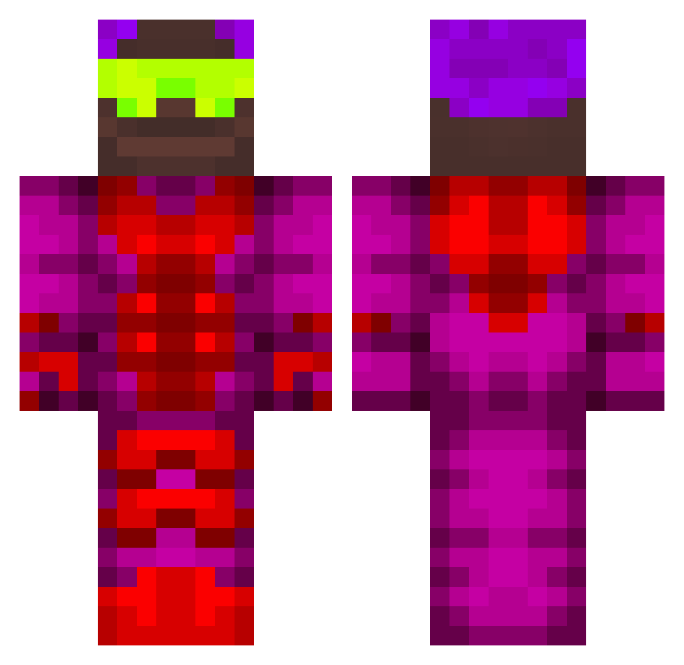 HeroNicks Minecraft skin, front and back view