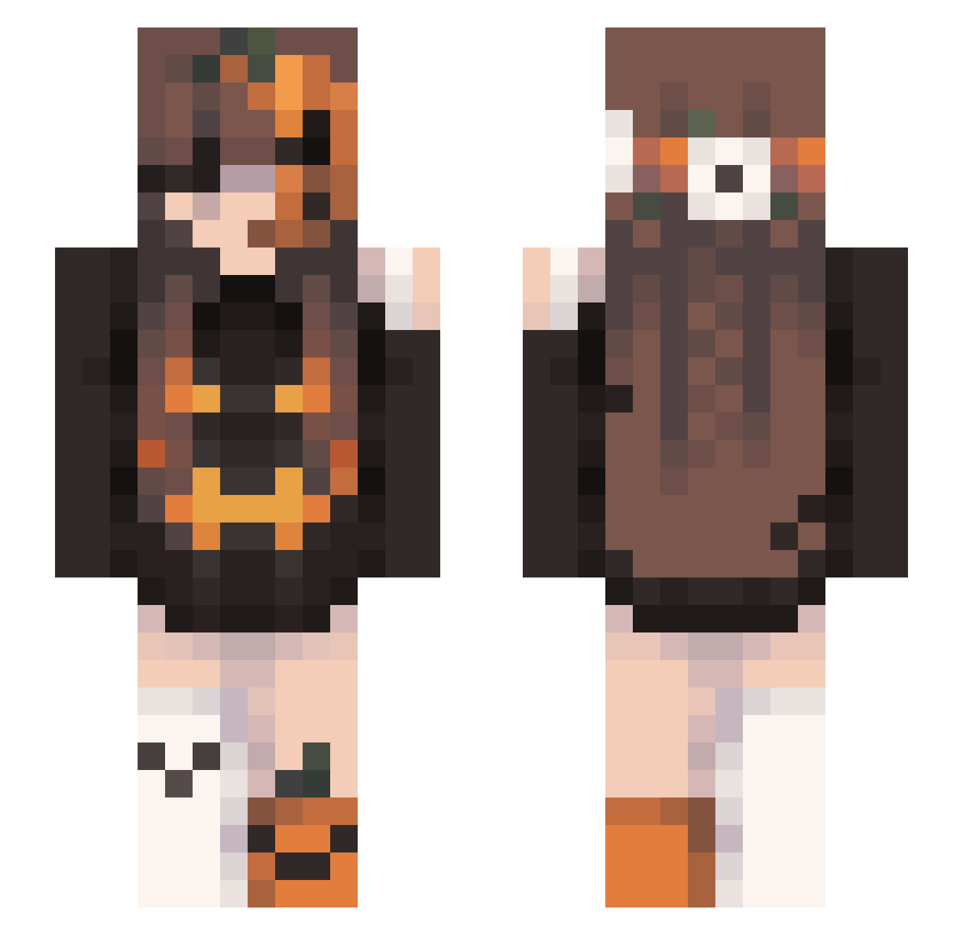 Etude_Dmour Minecraft skin, front and back view