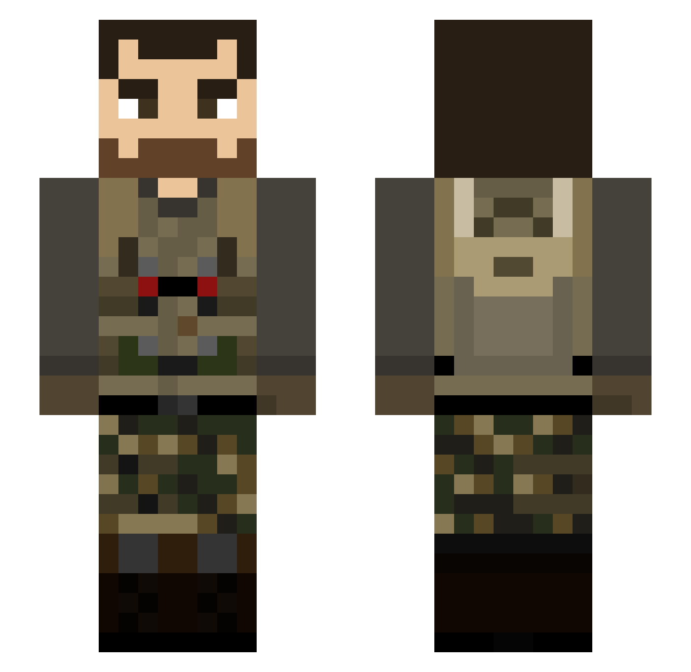 nick_is_a_fag Minecraft skin, front and back view