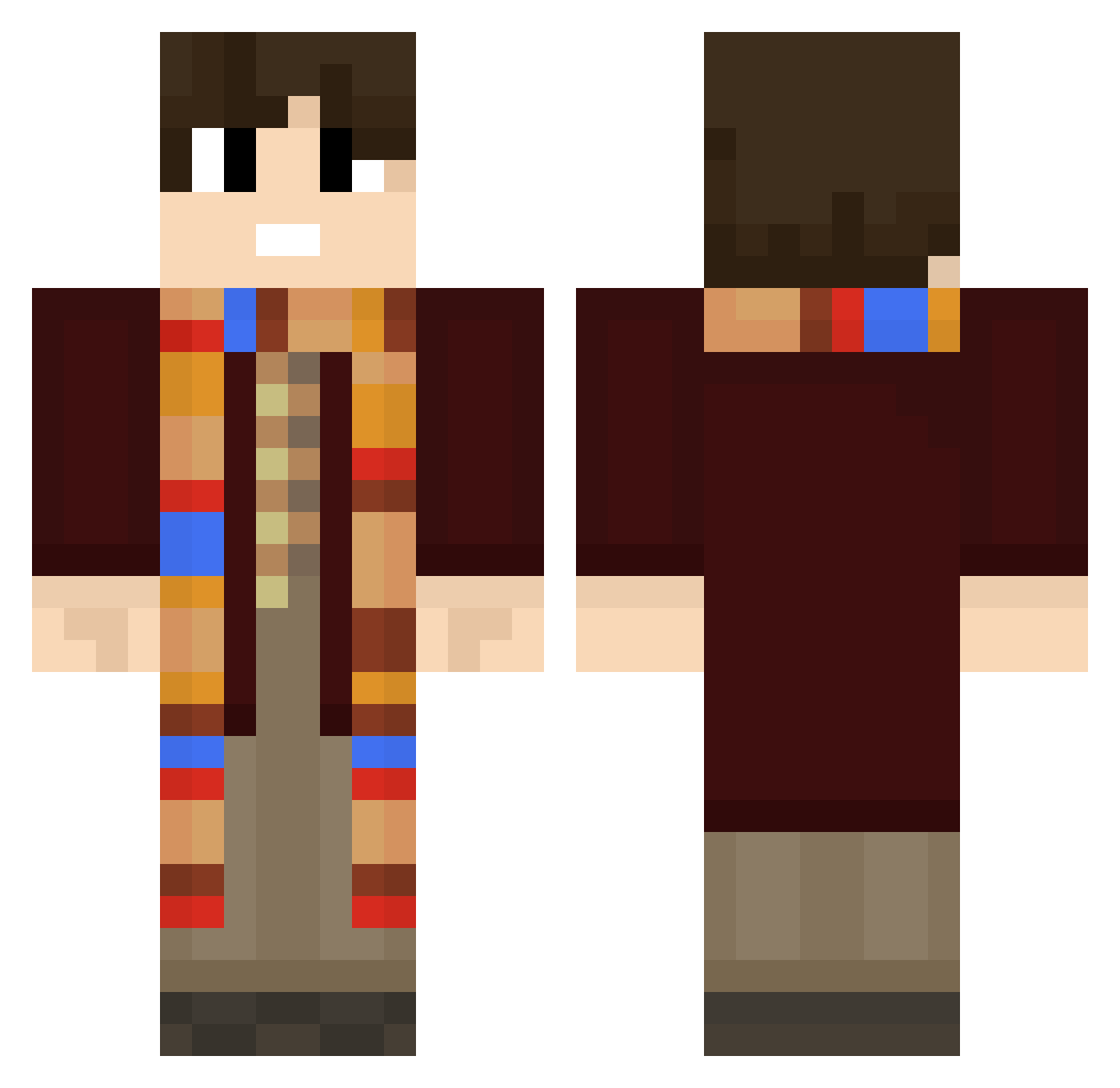 Vendicate Minecraft skin, front and back view