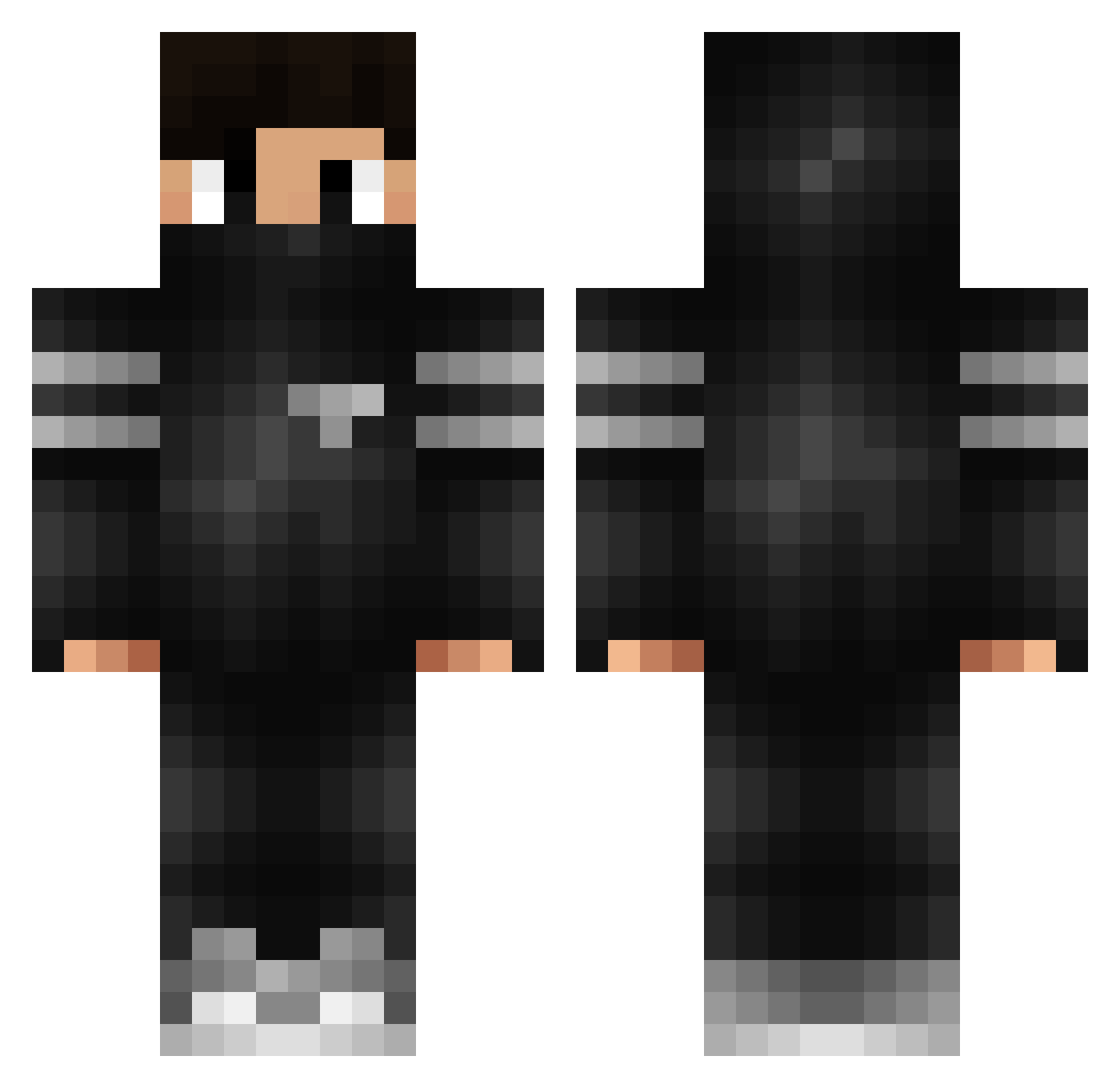 zutixx Minecraft skin, front and back view