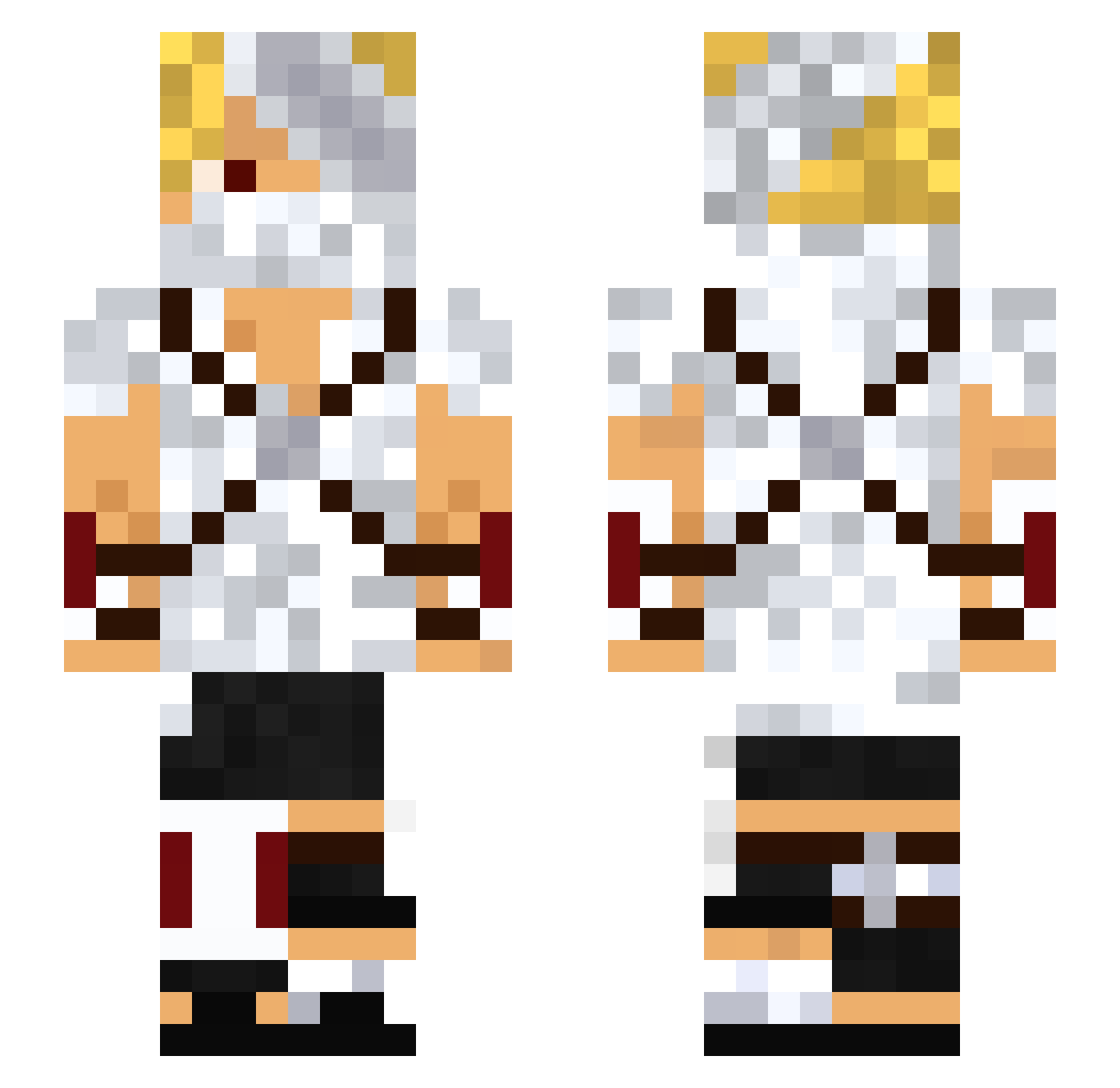 wifehvr Minecraft skin, front and back view