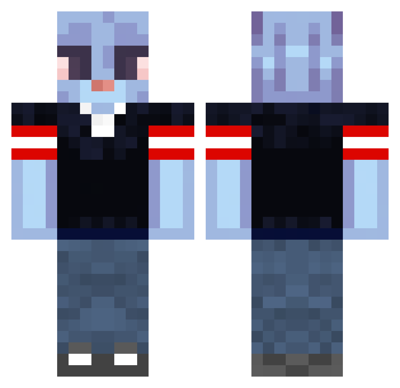 GumballGamerYT Minecraft skin, front and back view