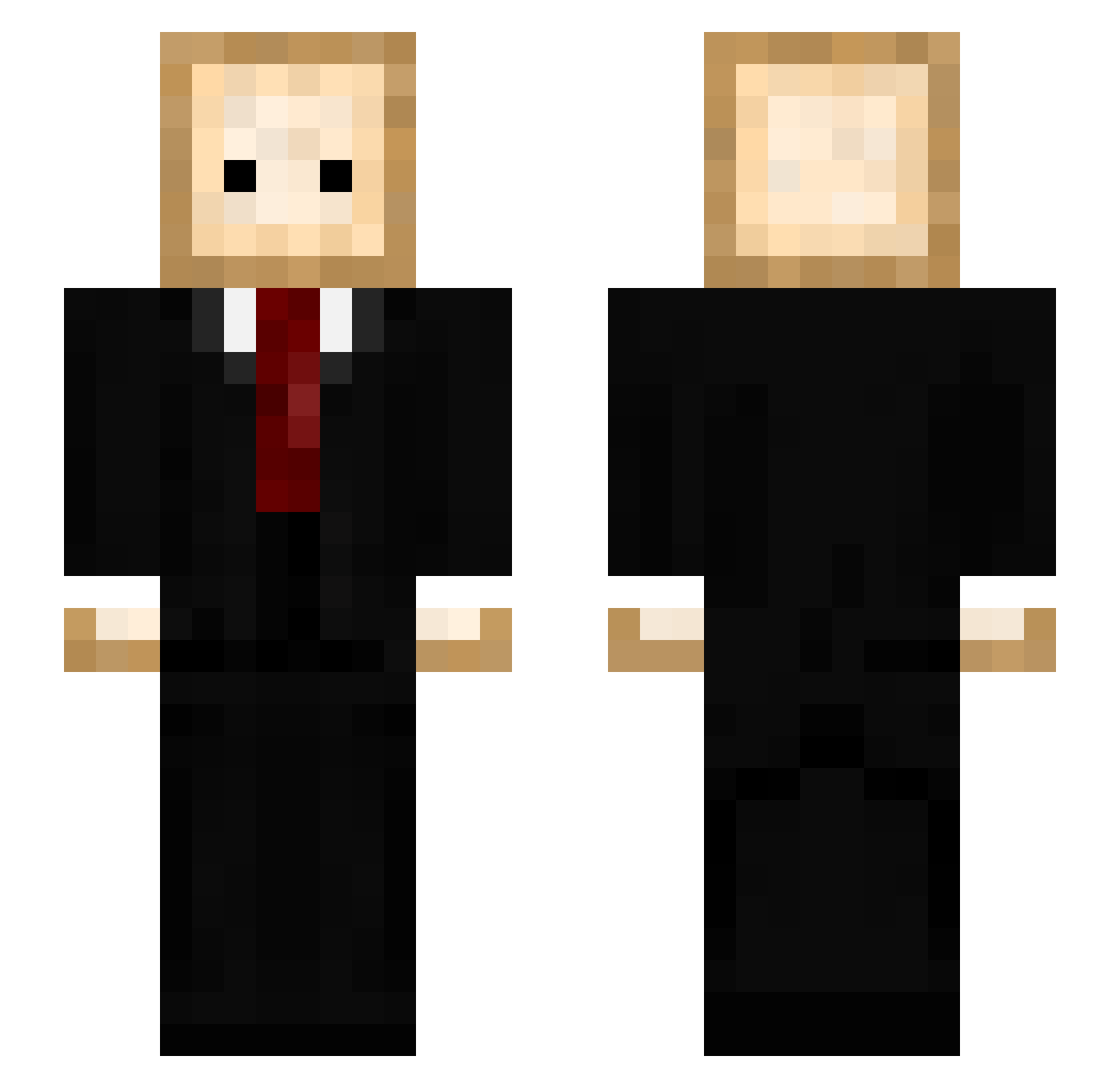 yupsam Minecraft skin, front and back view