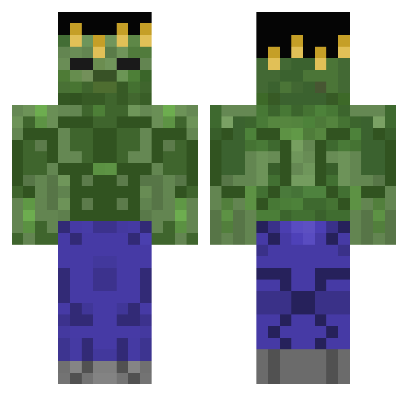 Mqthewe Minecraft skin, front and back view