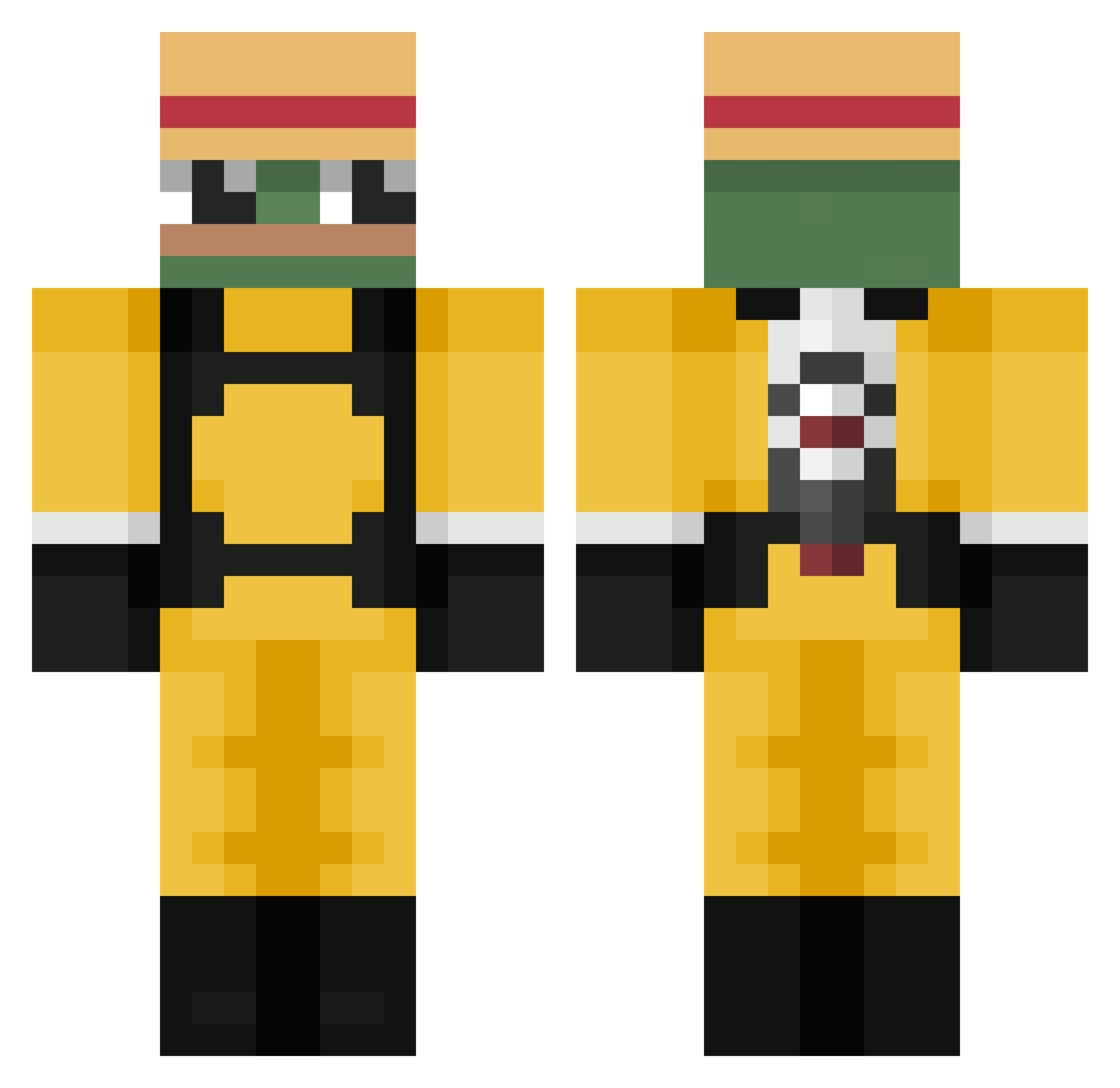 3uei9 Minecraft skin, front and back view
