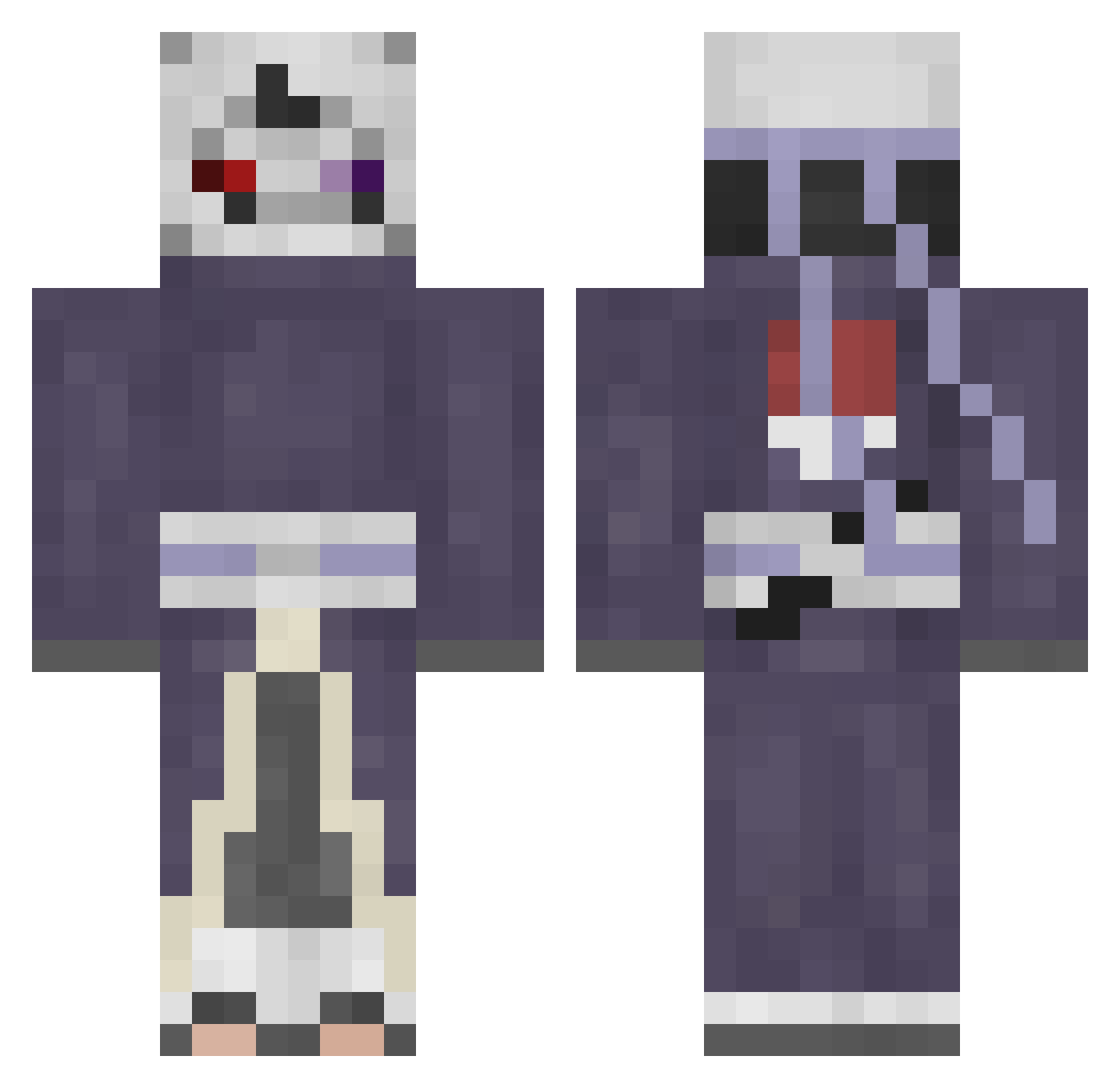 llmshr Minecraft skin, front and back view