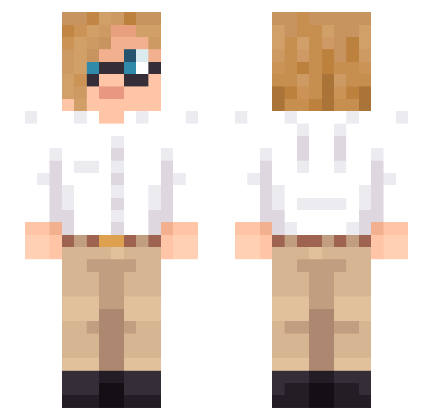 LaggdLoL Minecraft skin, front and back view