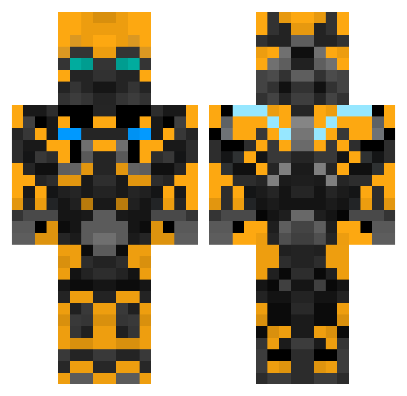 Uncle_Friz Minecraft skin, front and back view