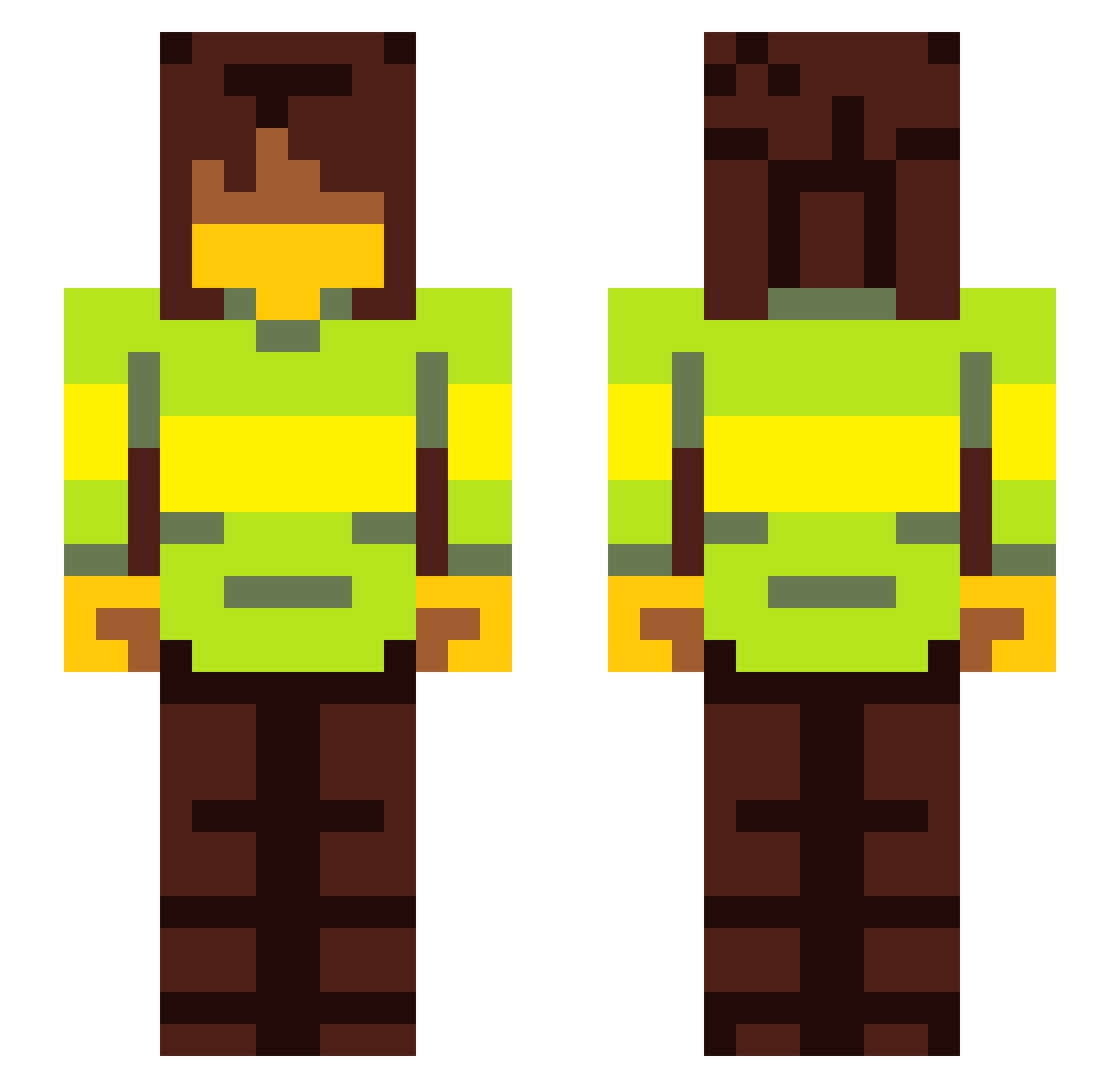 Luxuryfrfr Minecraft skin, front and back view